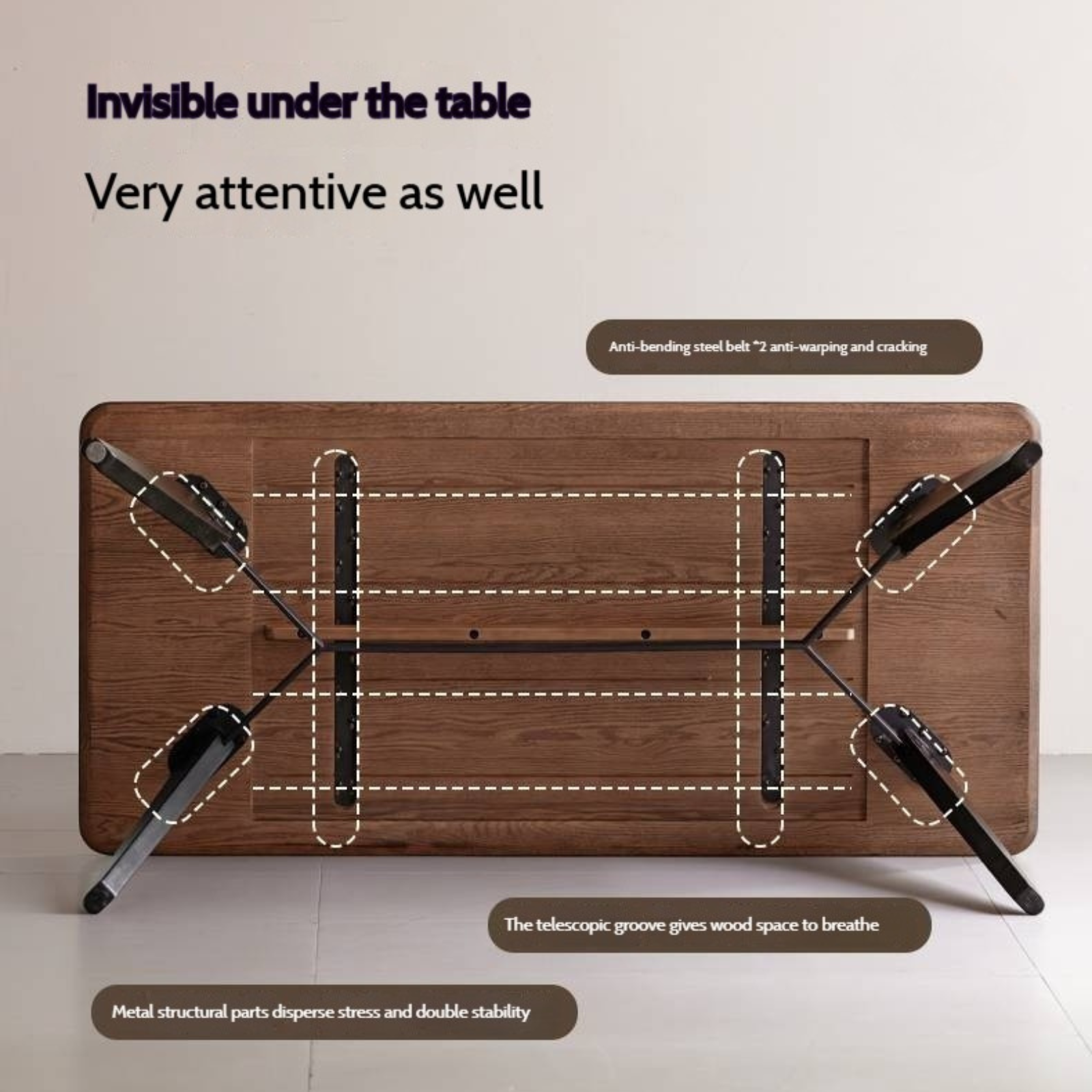 Oak Solid Wood Italian Light Luxury Dining Table