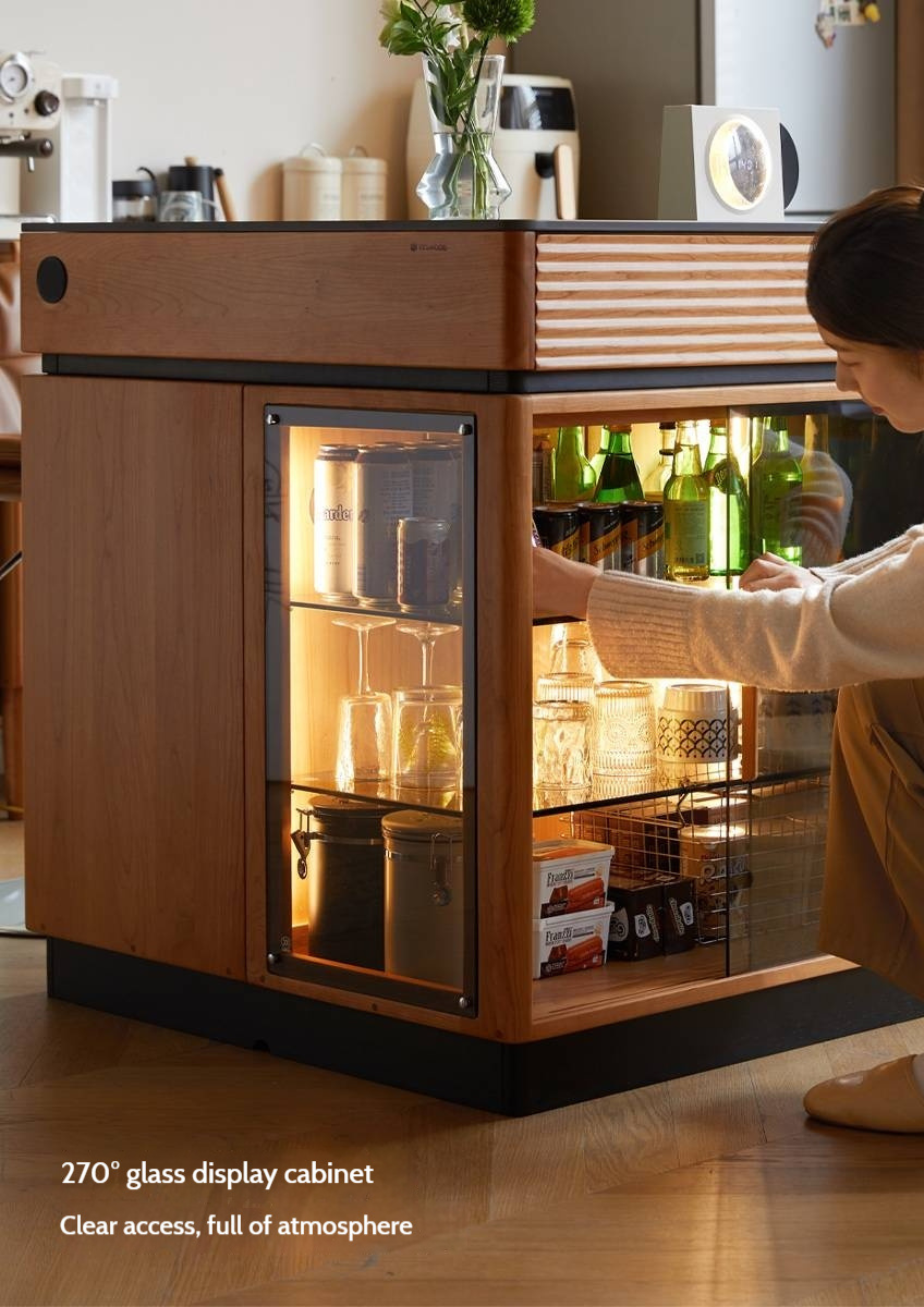 Cherry Solid Wood Retro Island Table