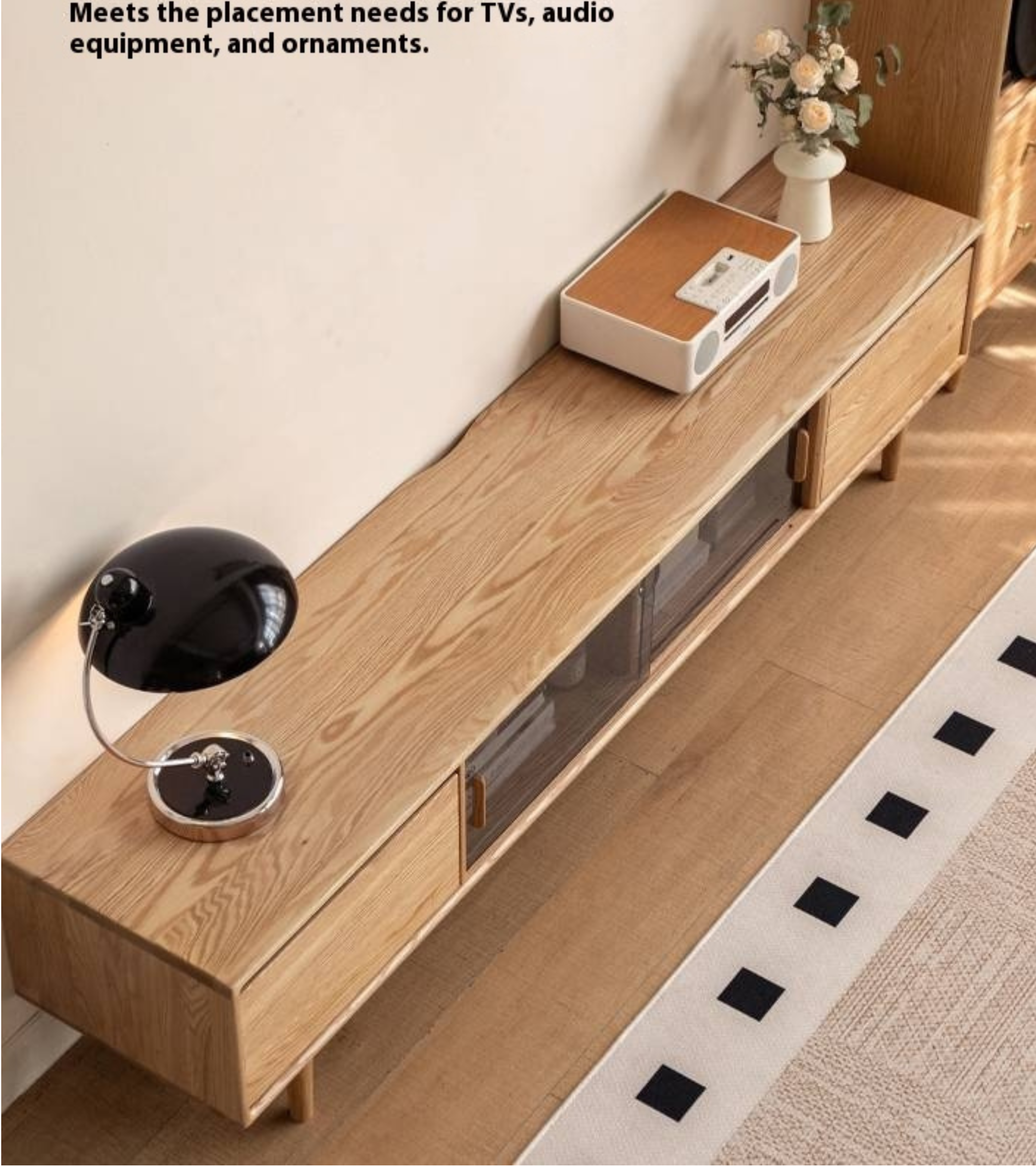 Oak Solid Wood Modern TV Cabinet
