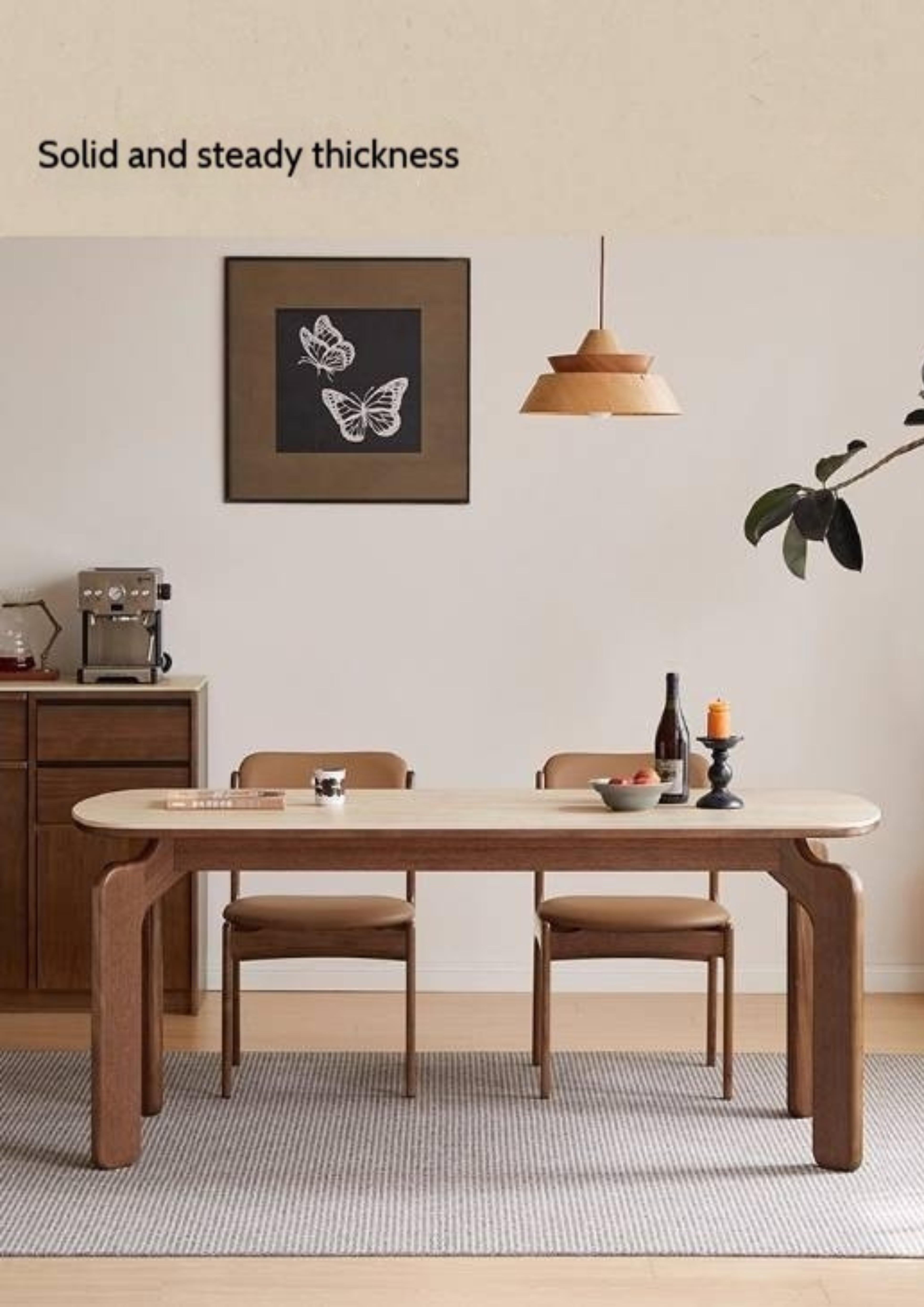 Sandalwood Solid Wood Rock Board Retro Antique Style Dining Table