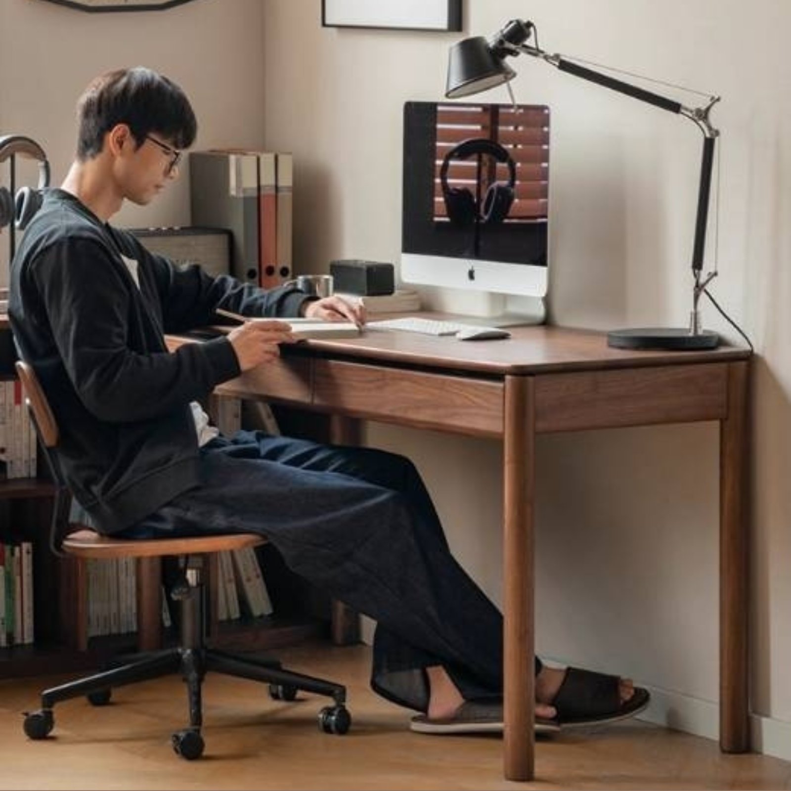 Black Walnut Solid Wood Luxury Office Desk