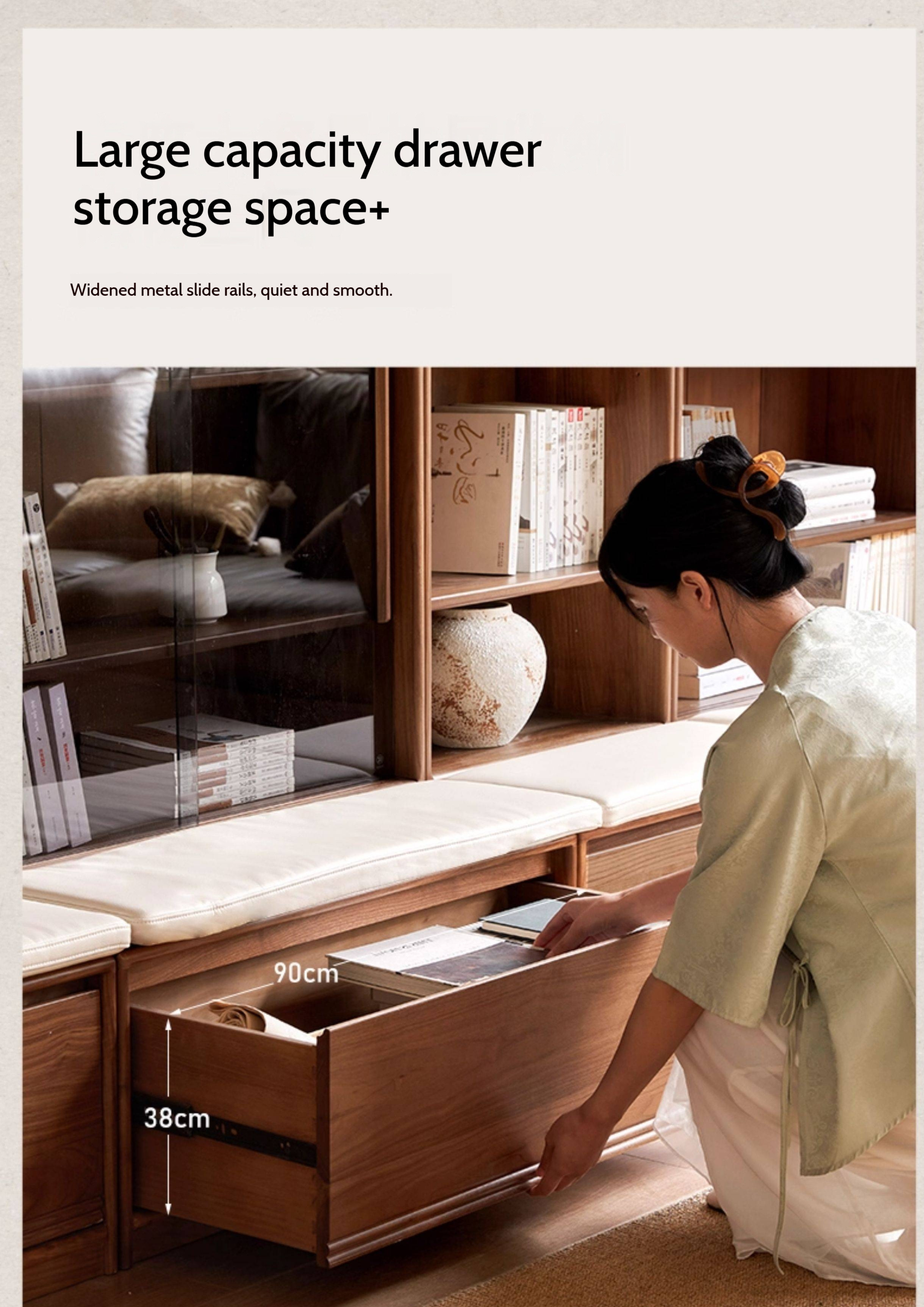 Ash Solid Wood Wall Combination Bookshelf