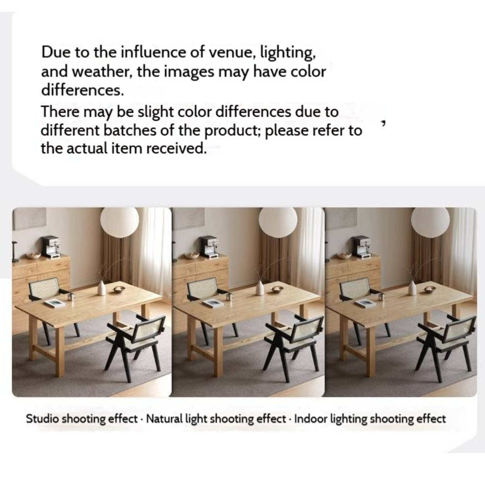 Ash Solid Wood Wabi Sabi Style Dining Table