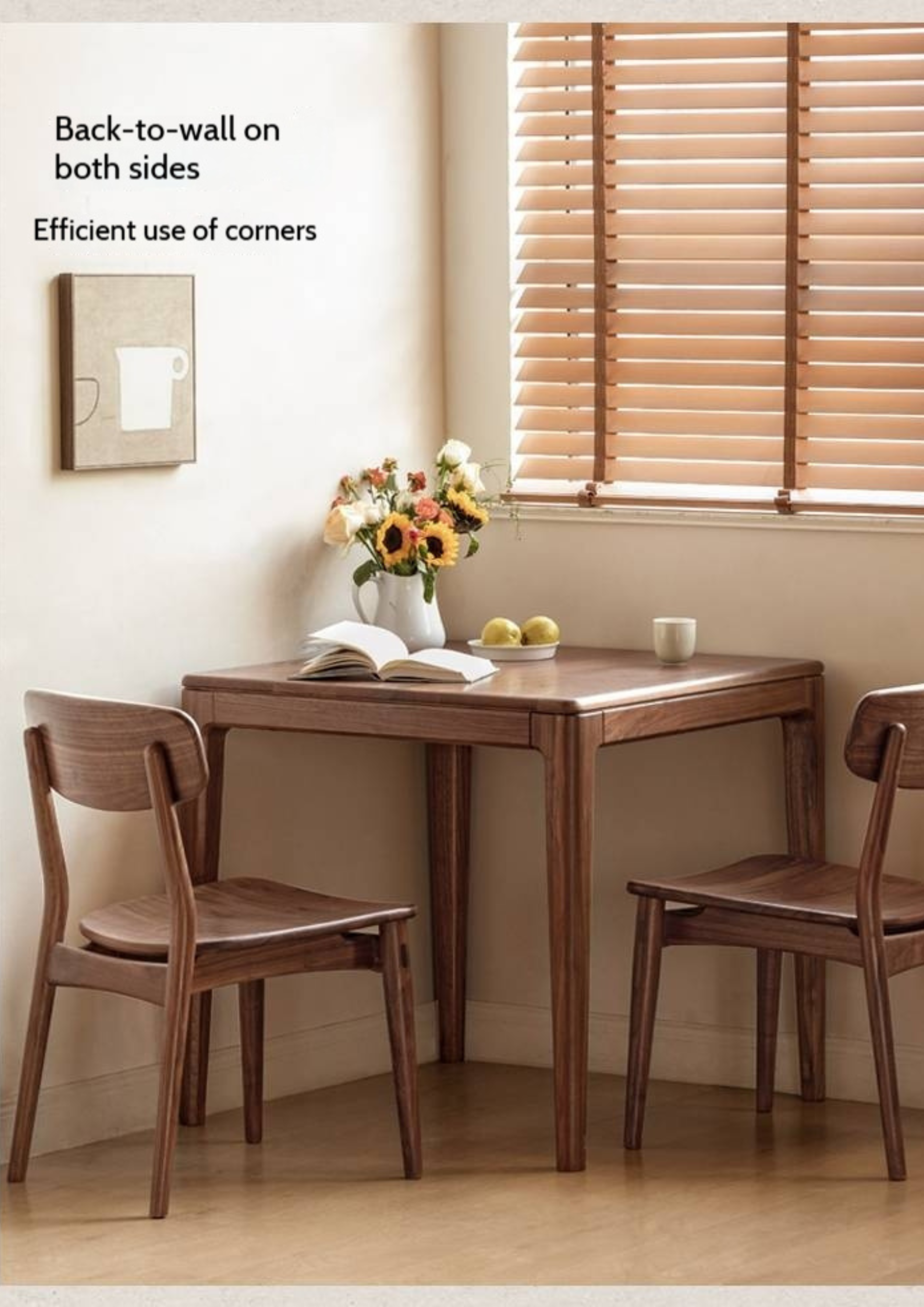 Black Walnut, Oak Solid Wood Modern Rock Board Dining Table