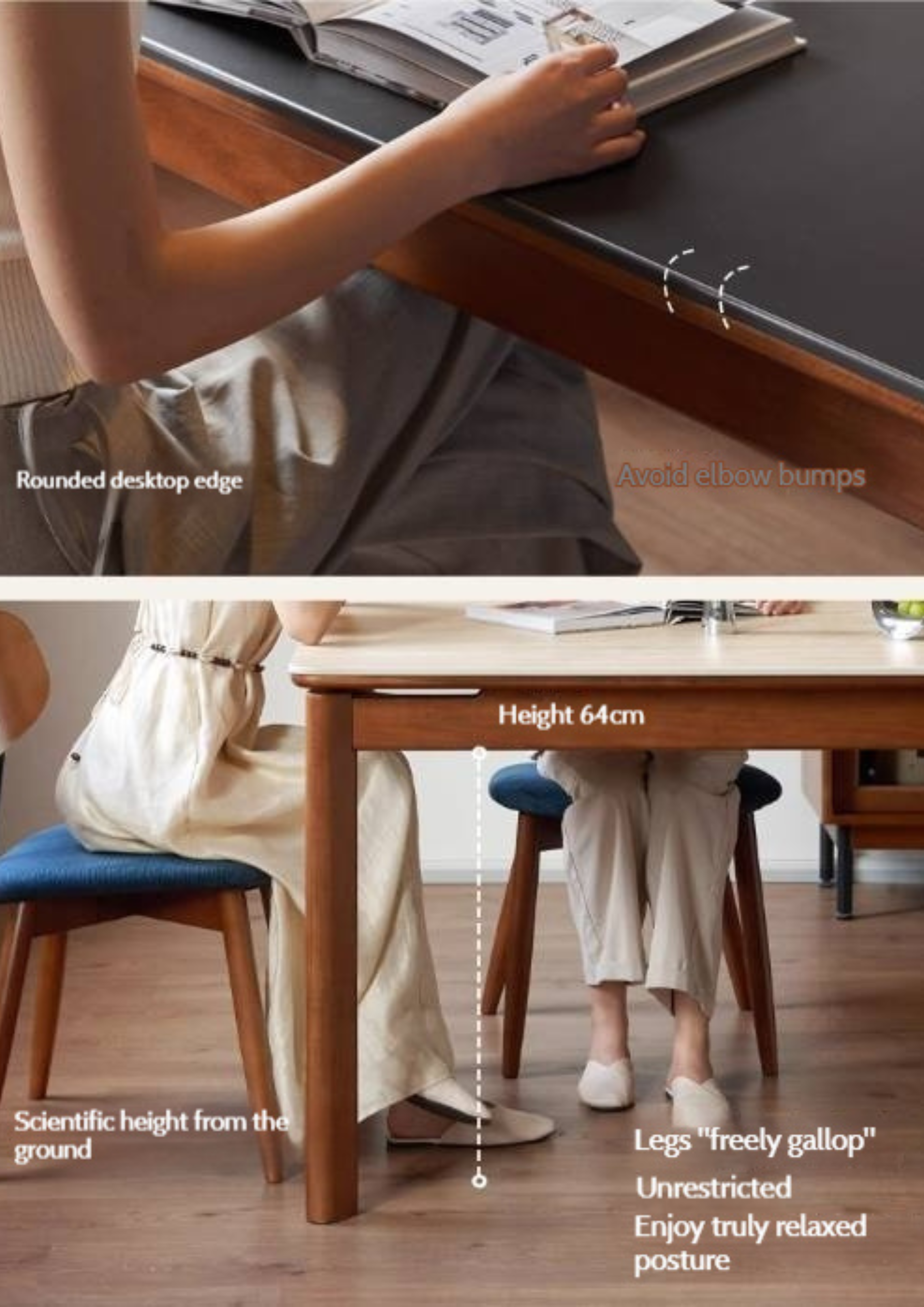 Tulipwood Solid Wood Vintage Style Restaurant Stone Slab Dining Table