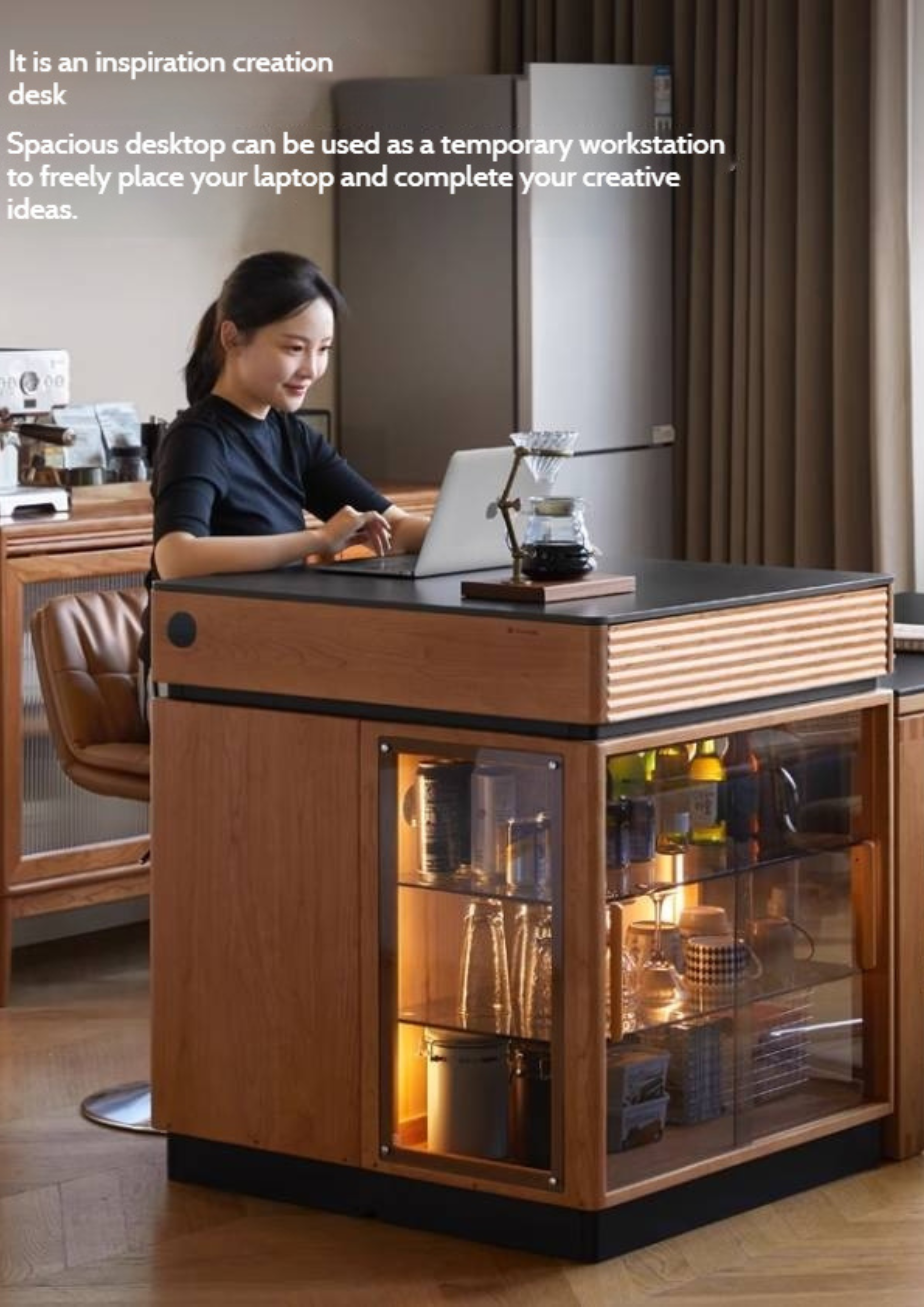 Cherry Solid Wood Retro Island Table