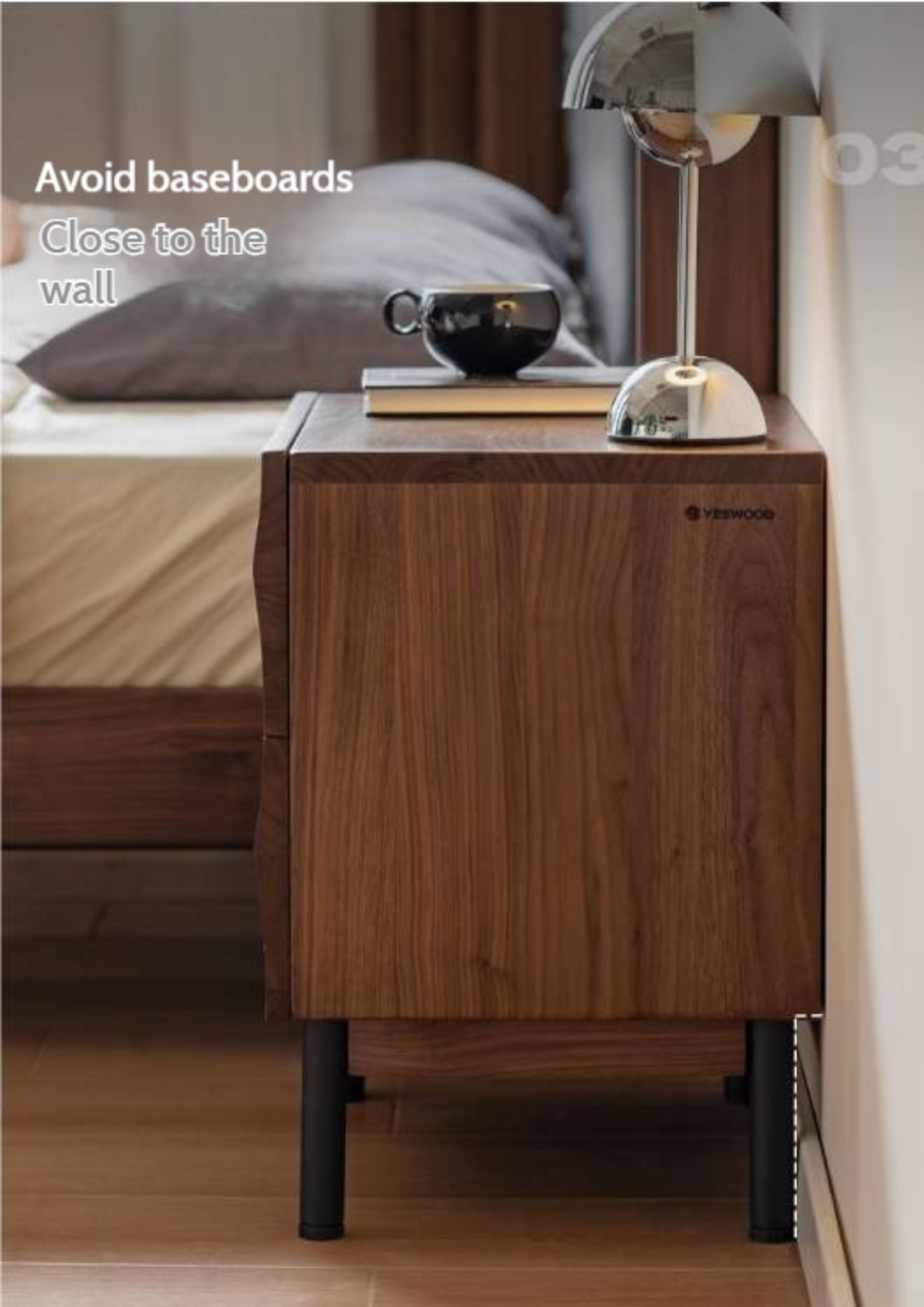 Black Walnut Solid Wood Luxury Nightstands
