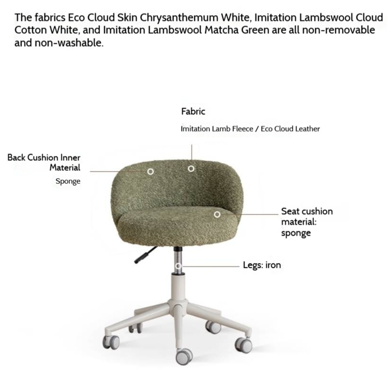 Modern Height Adjustable Makeup Chair