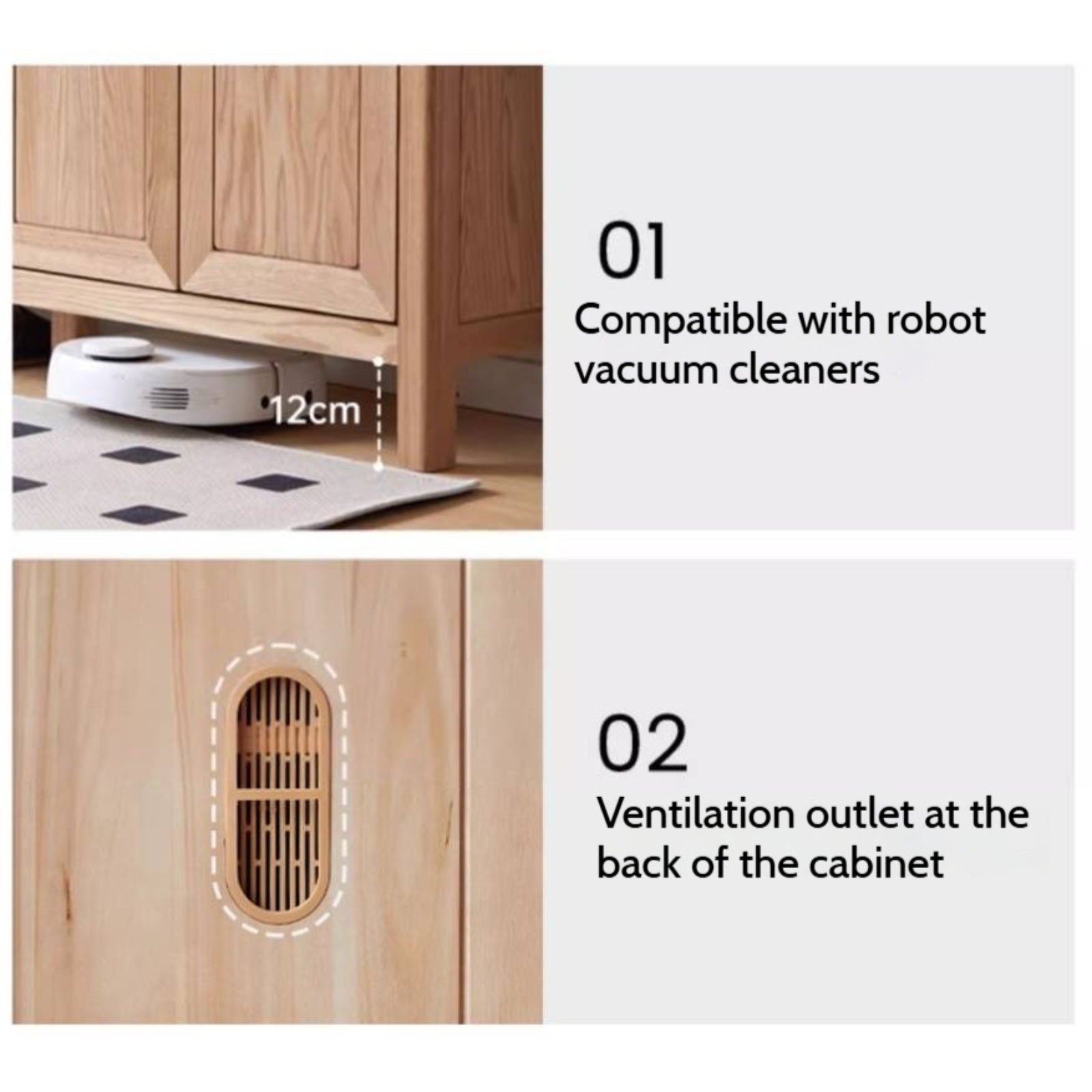 Ash Solid Wood Modern Large Shoe Cabinet