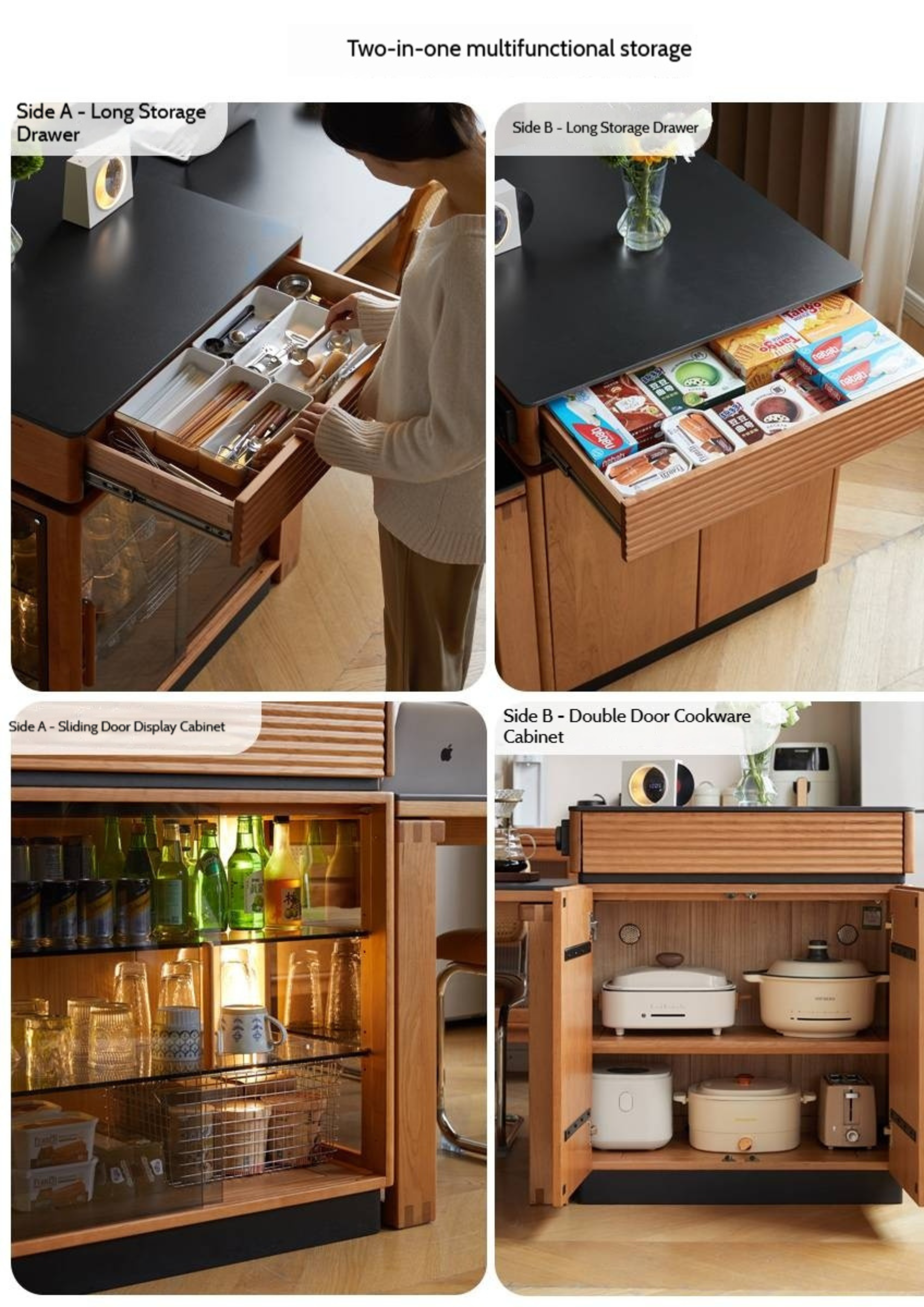 Cherry Solid Wood Retro Island Table