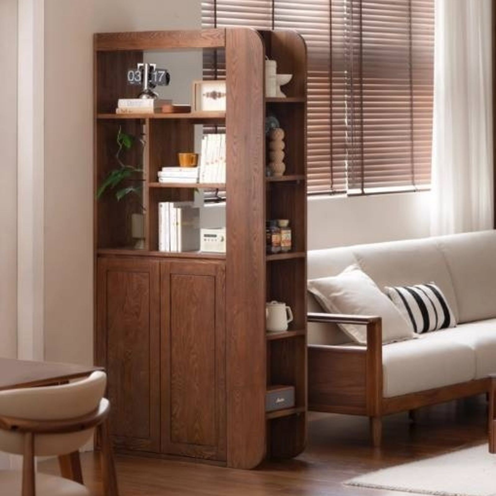 Ash Solid Wood Nordic Style Entrance Shoe Cabinet