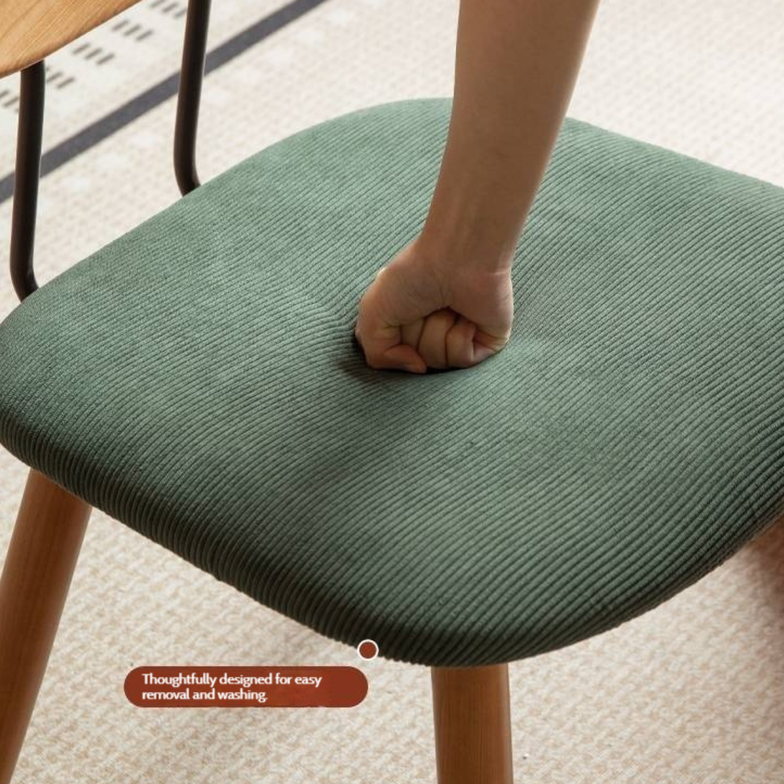 Set 4 pcs Cherry Solid Wood Bauhaus Style Retro Dining Chair