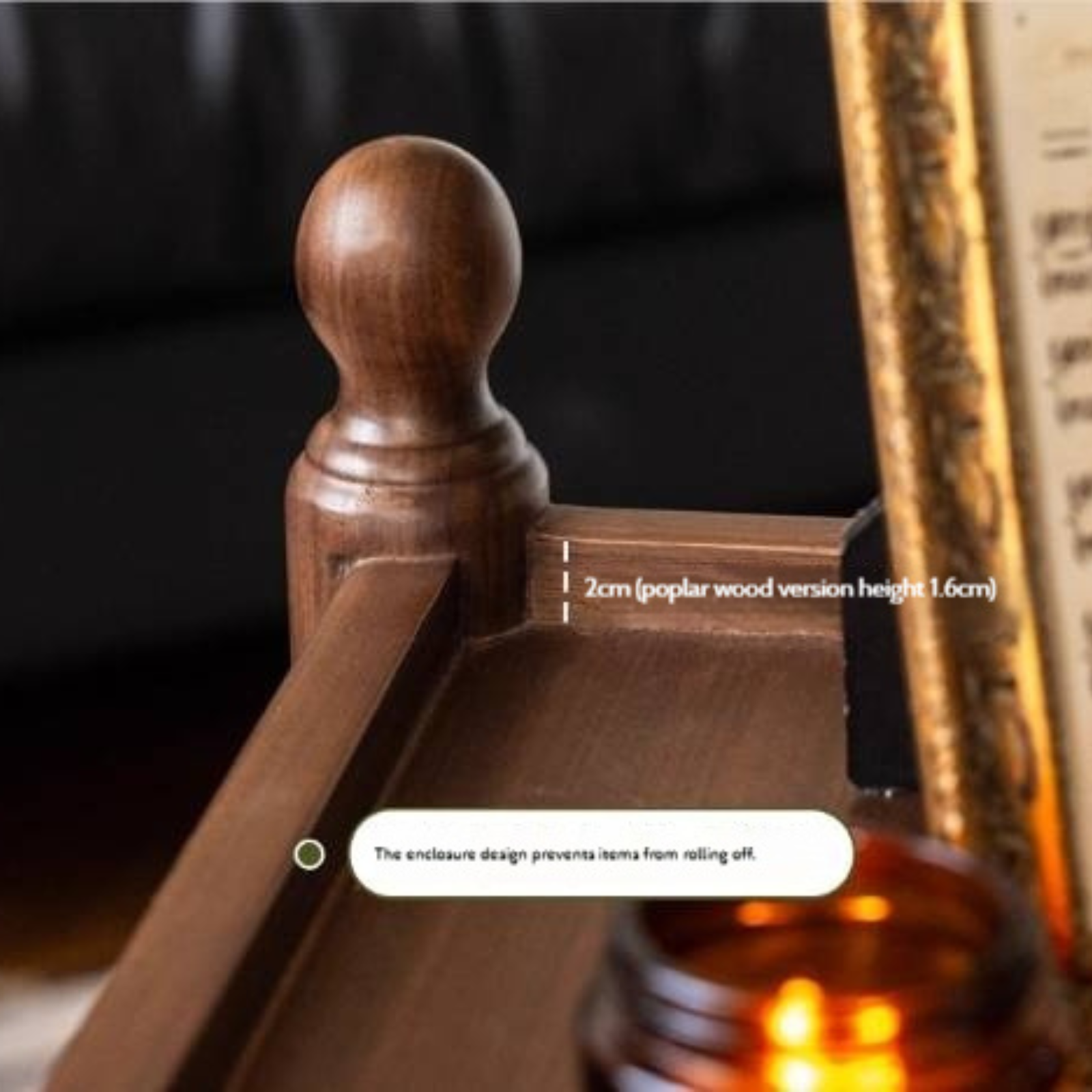 Black Walnut Solid Wood American Retro Mobile Side Table