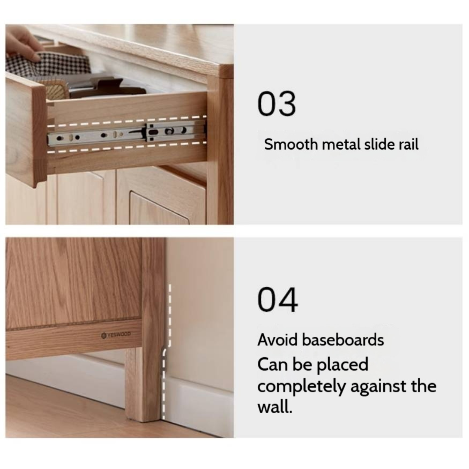 Ash Solid Wood Modern Large Shoe Cabinet