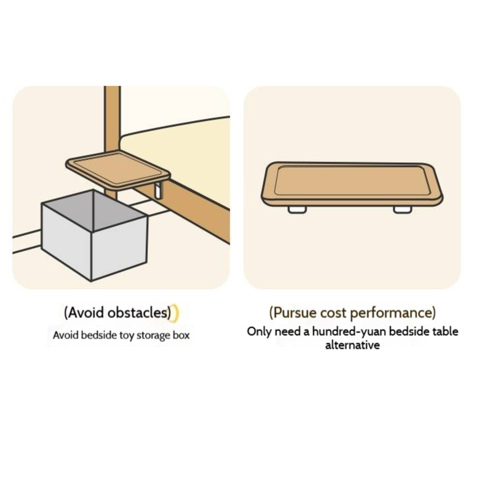 Beech Solid Wood Children's Floating Storage Bedside Shelf