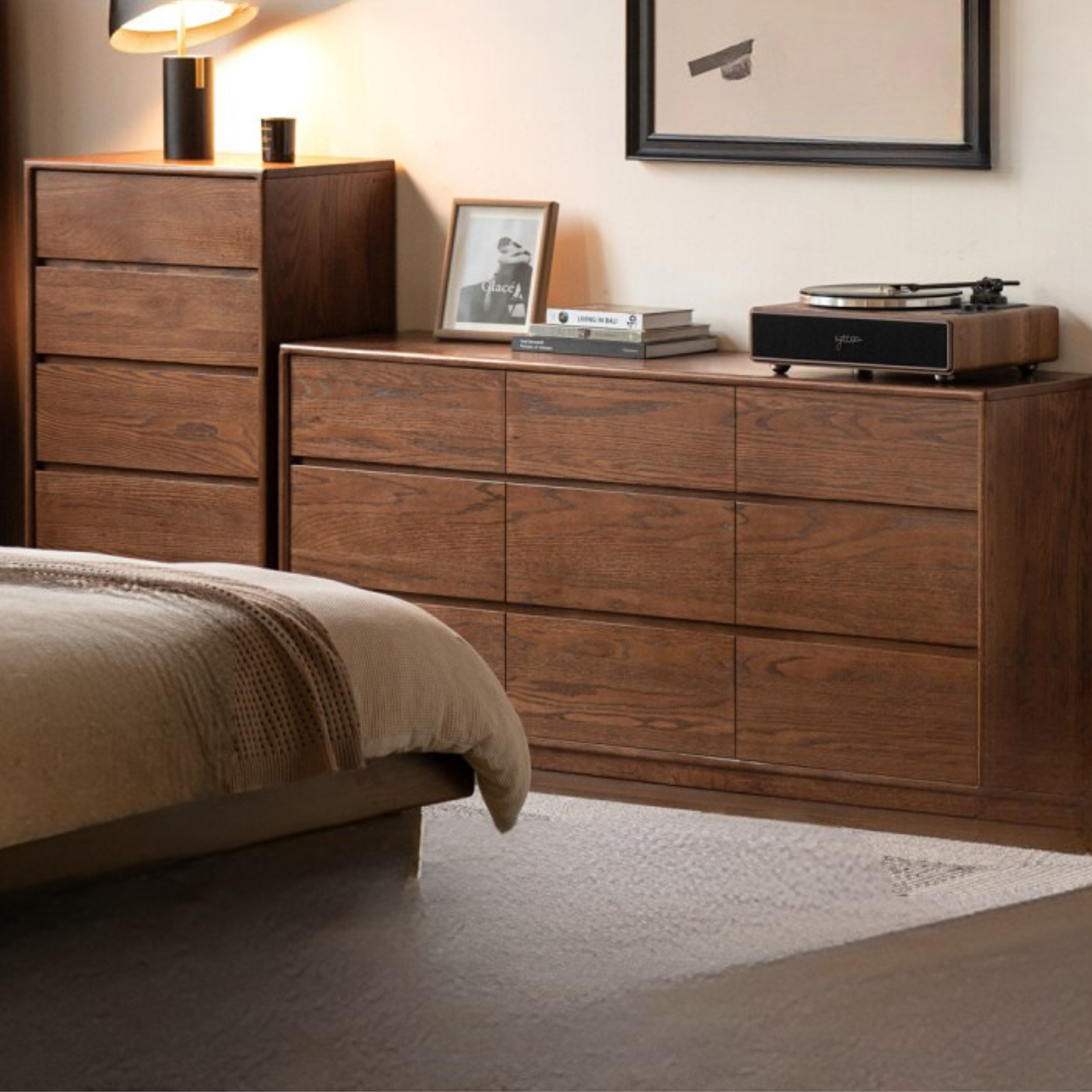 Oak Solid Wood Modern Drawer Cabinet