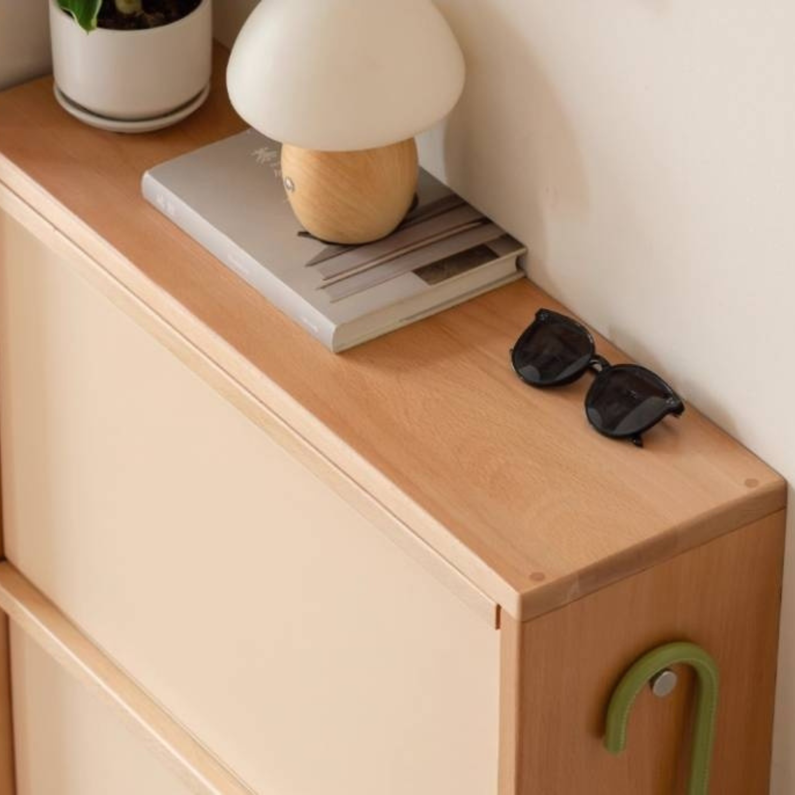 Beech Solid Wood Shoe Cabinet Hallway Cabinet