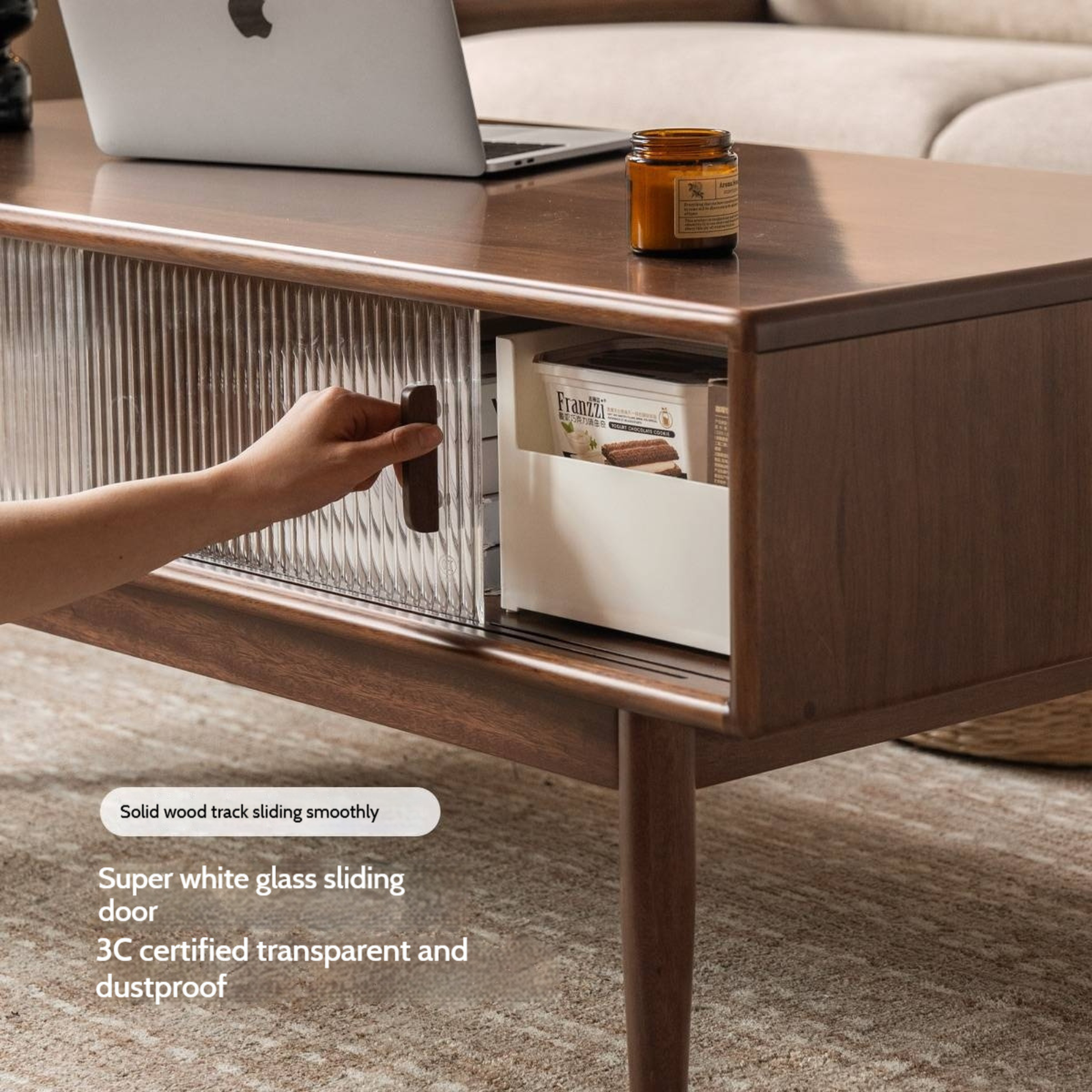 Red Zebrawood Rectangular Coffee Table