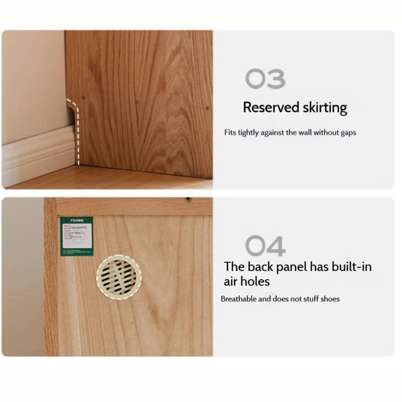 Oak Solid Wood Modern Simple Rock Plate Shoe Cabinet