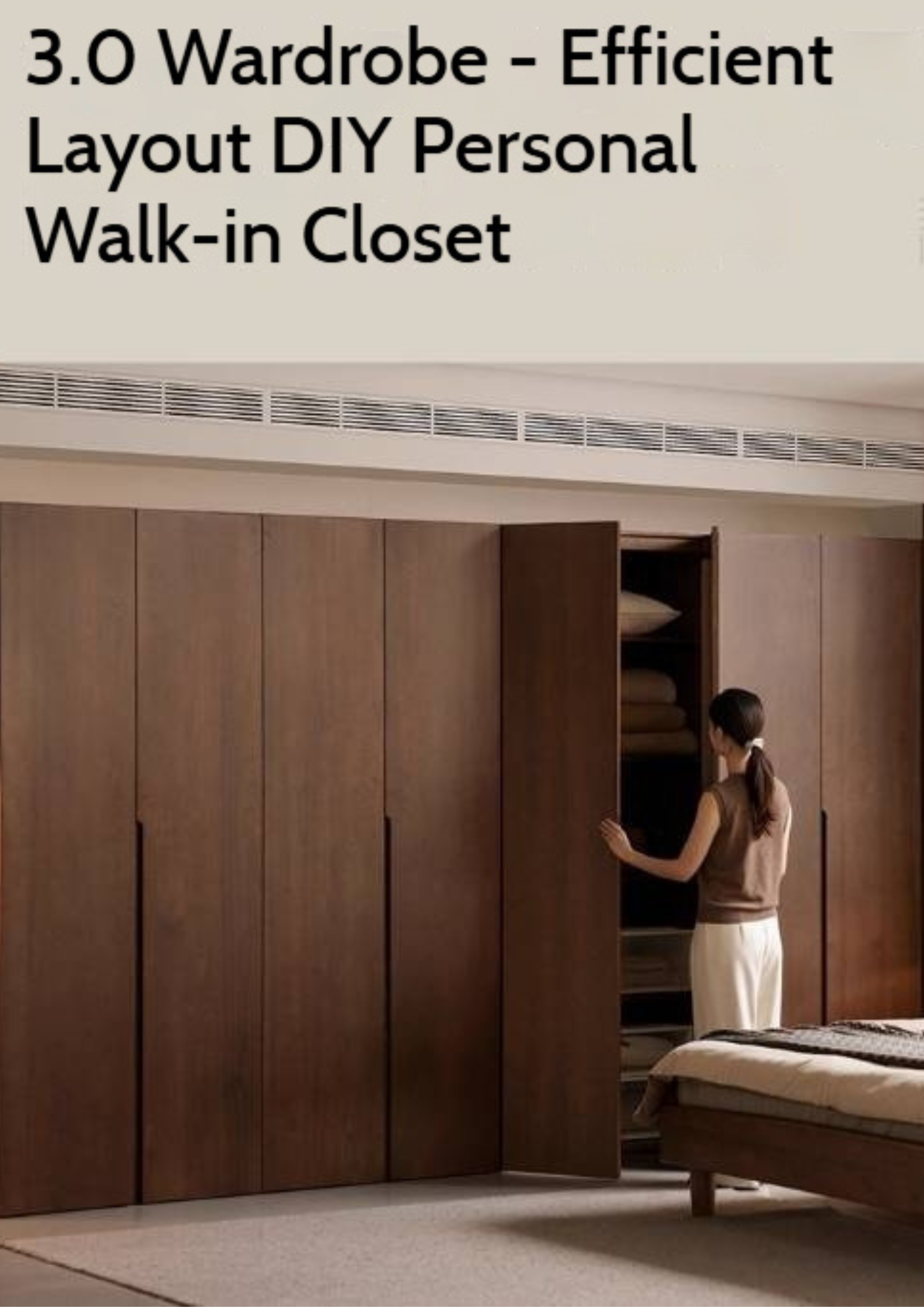Sandalwood, Black Walnut Solid Wood Modern Double Door Wardrobe