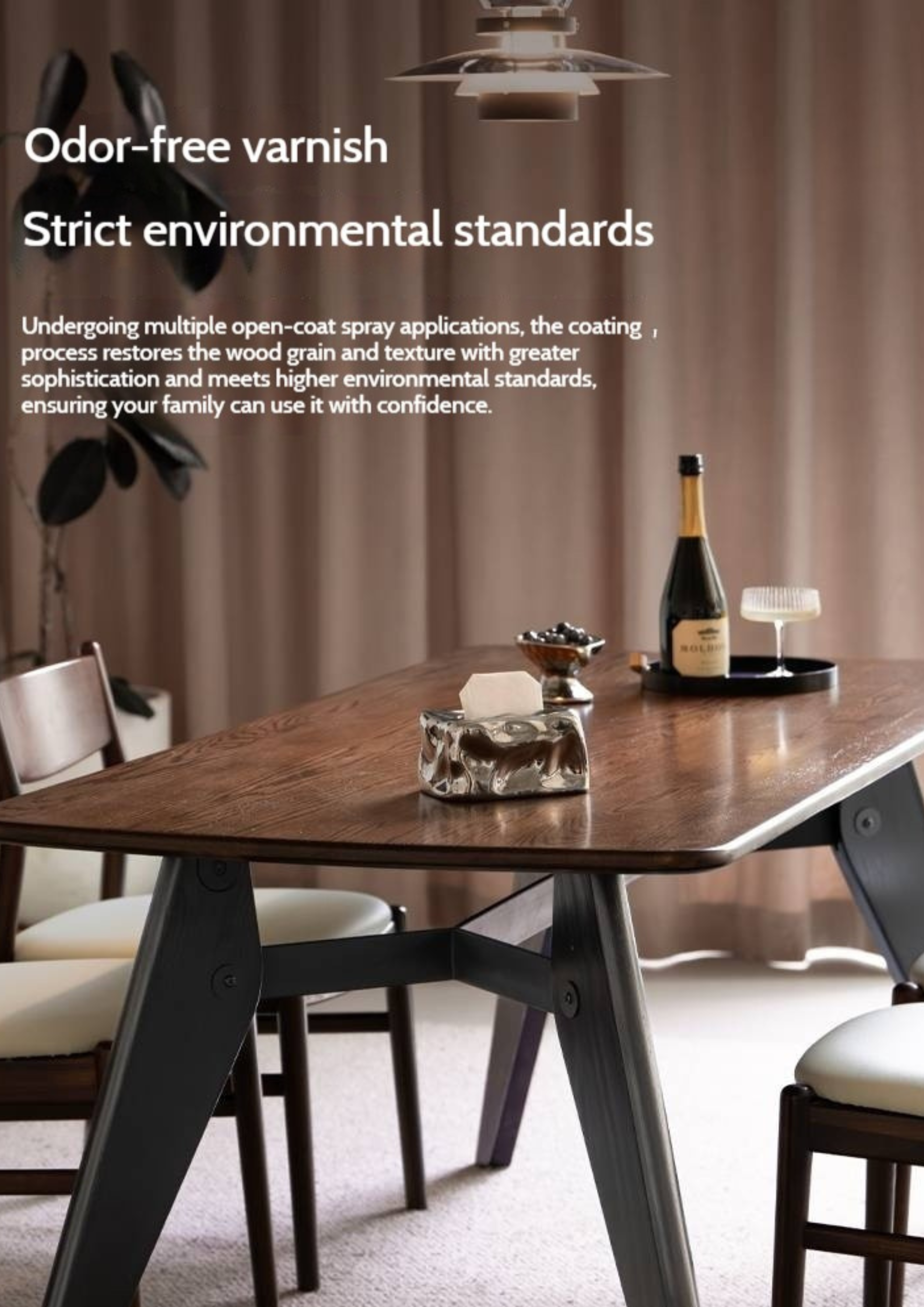 Oak Solid Wood Italian Light Luxury Dining Table