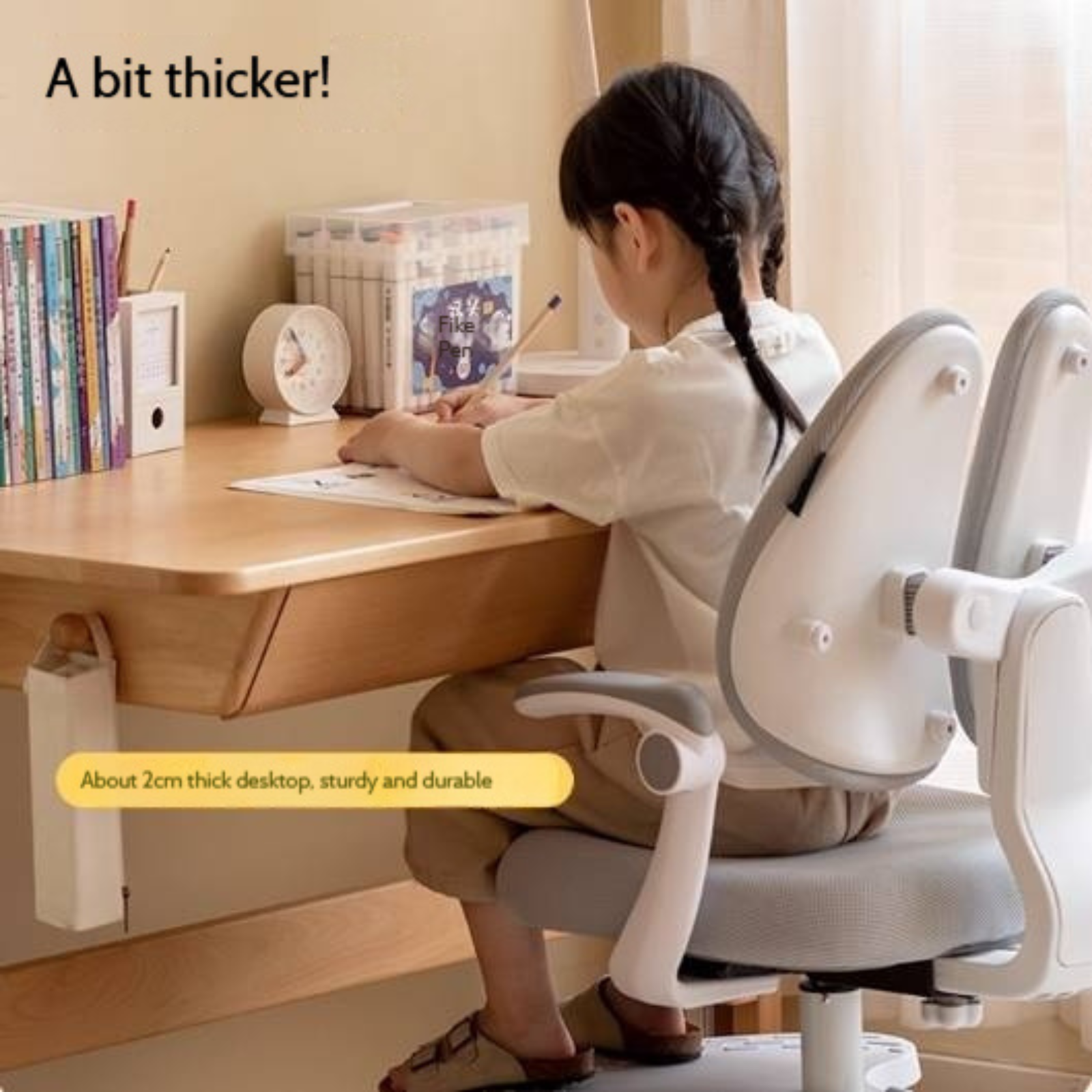 Beech Solid Wood Children's Hand-cranked Height Desk