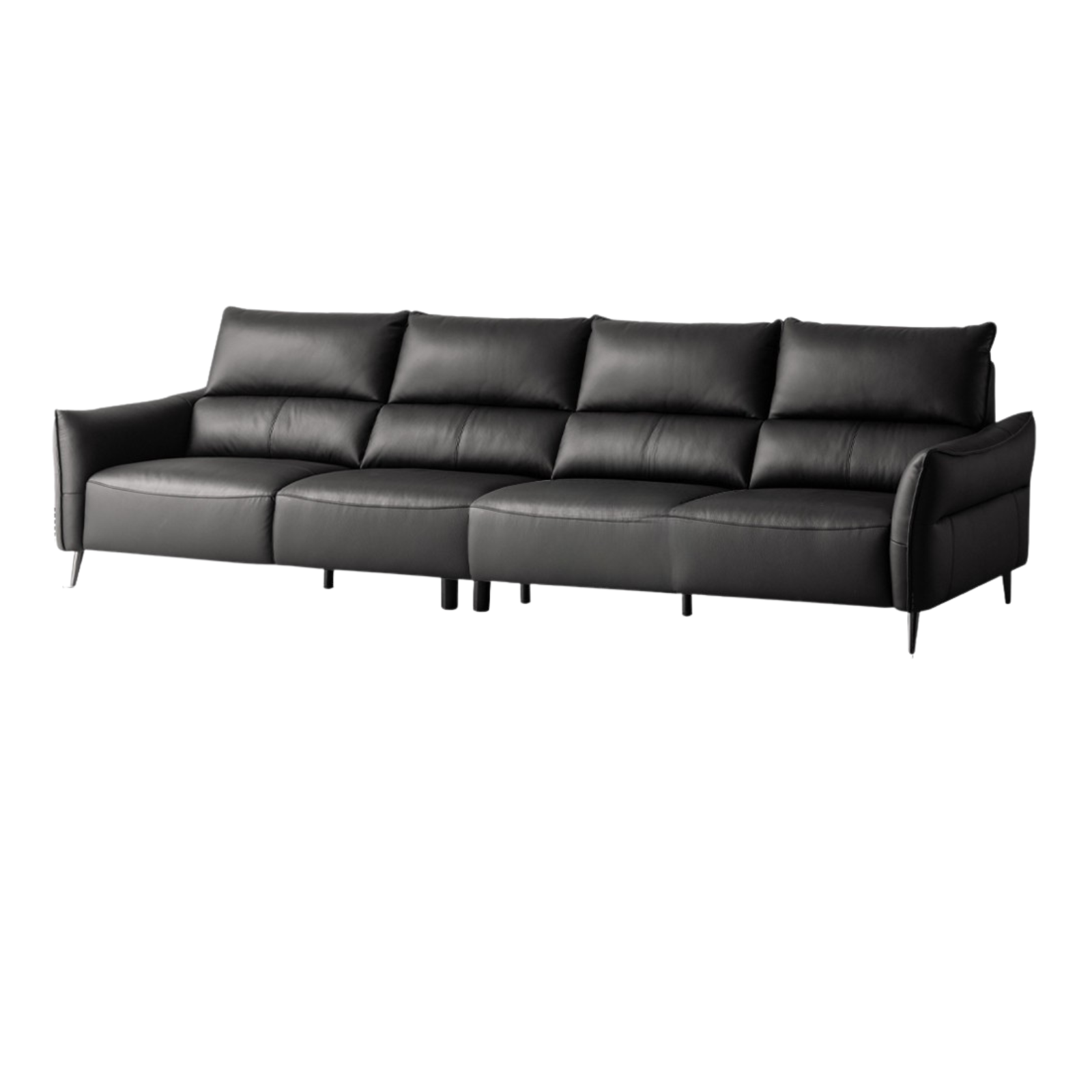 Genuine Top Grain Leather  Modern Sofa, Clean Line Contemporary Design