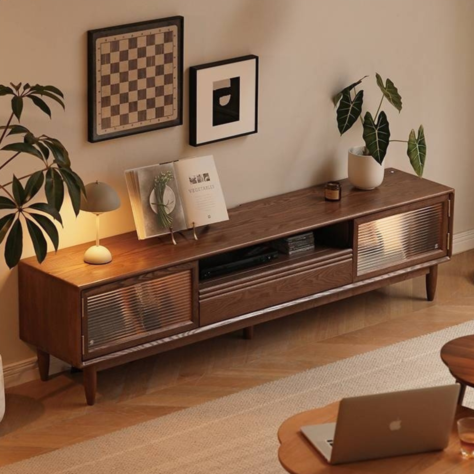 Ash Solid Wood Modern Minimalist TV Stand