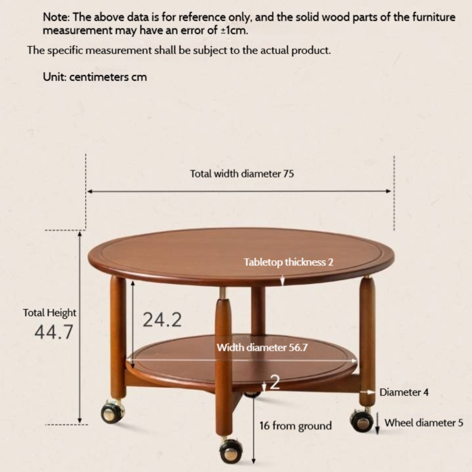 Poplar Solid Wood Antique Style Coffee Table