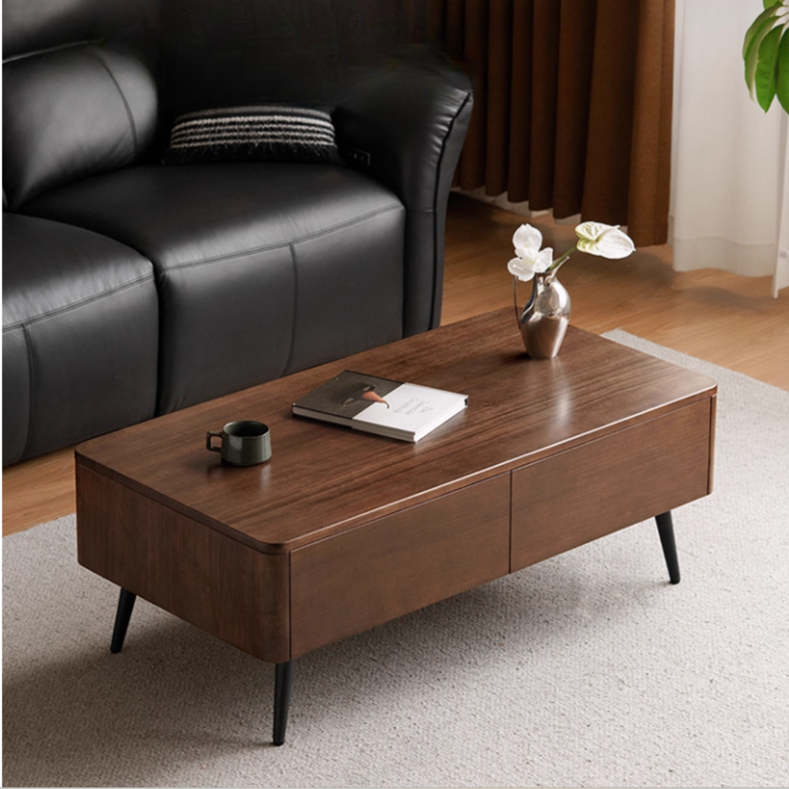 Sandalwood Solid Wood Italian Light Luxury Coffee Table