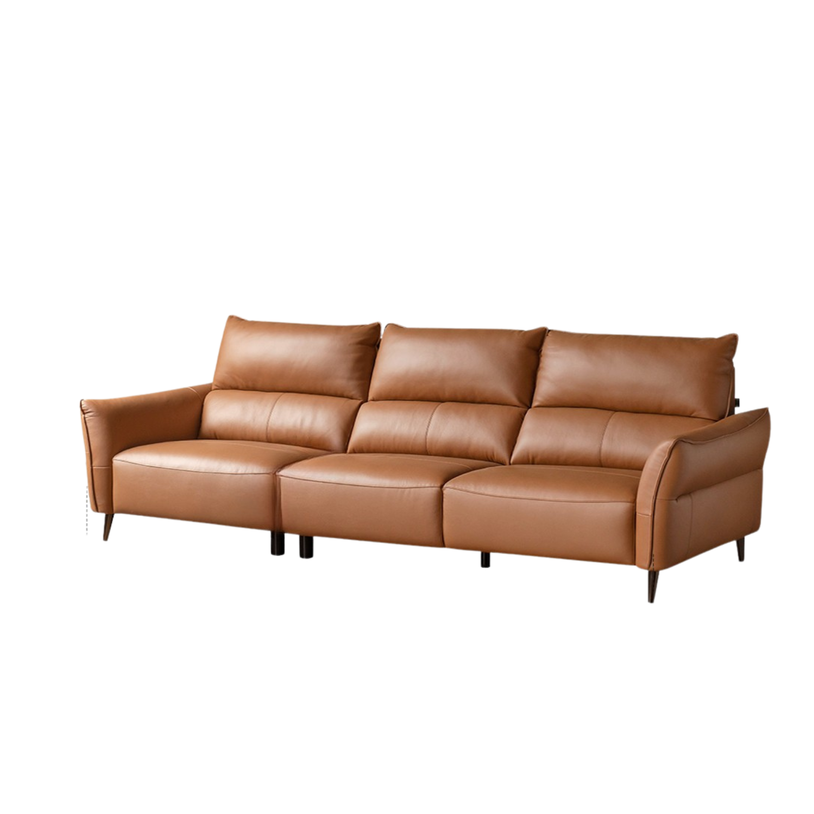 Genuine Top Grain Leather  Modern Sofa, Clean Line Contemporary Design