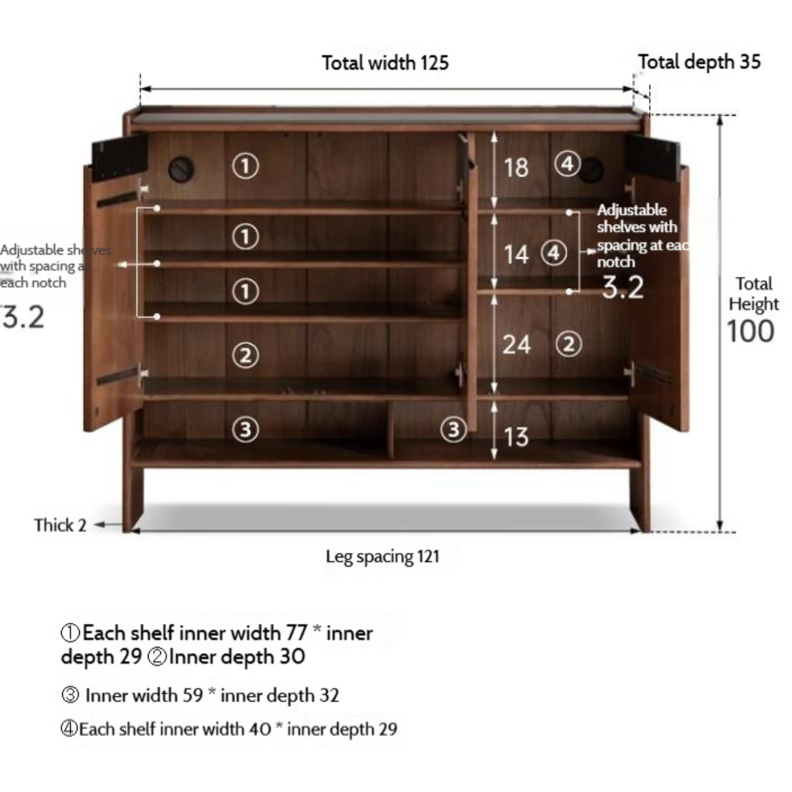 Oak Solid Wood Modern Rock Board Shoe Cabinet