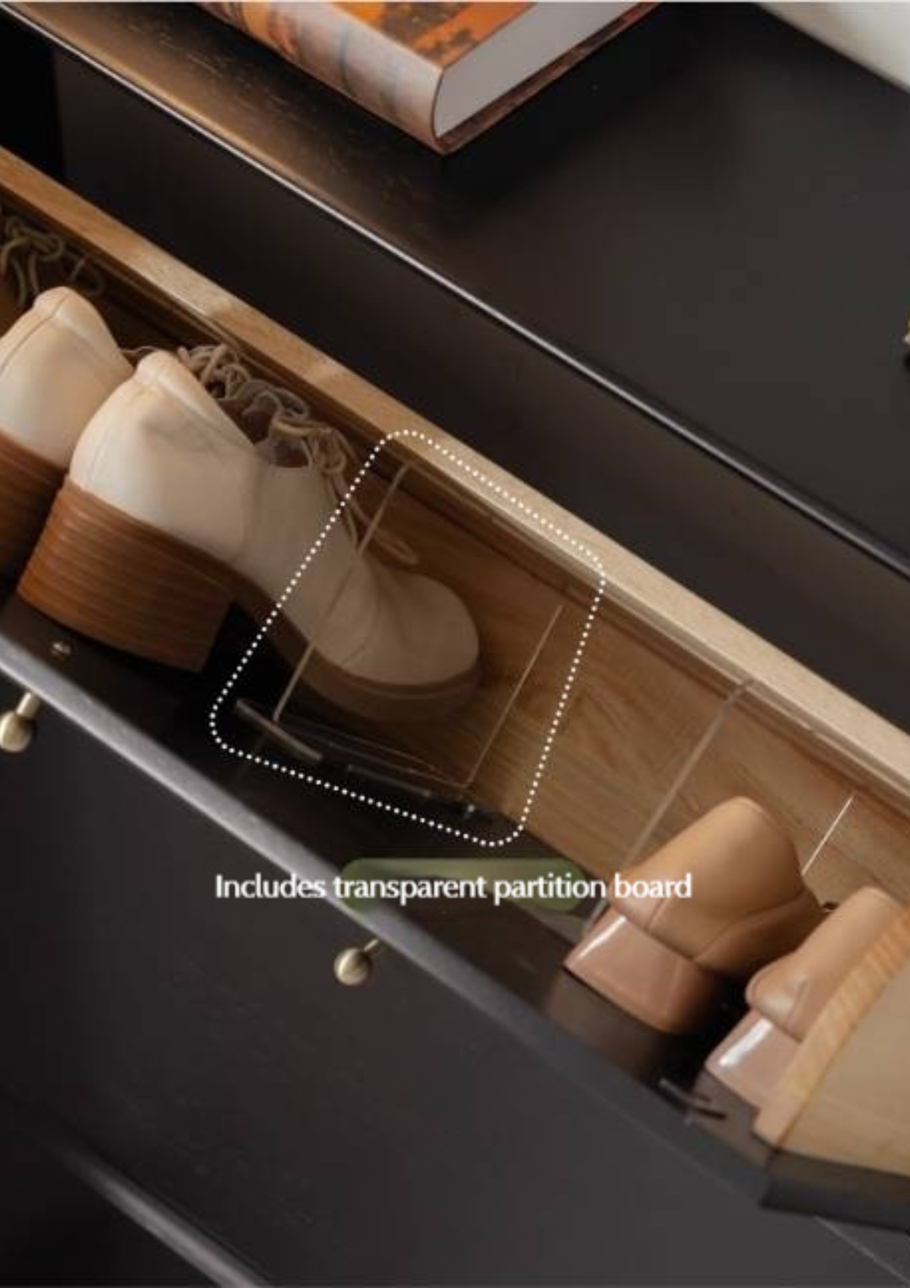 Oak Solid Wood American Retro Style Shoe Cabinet