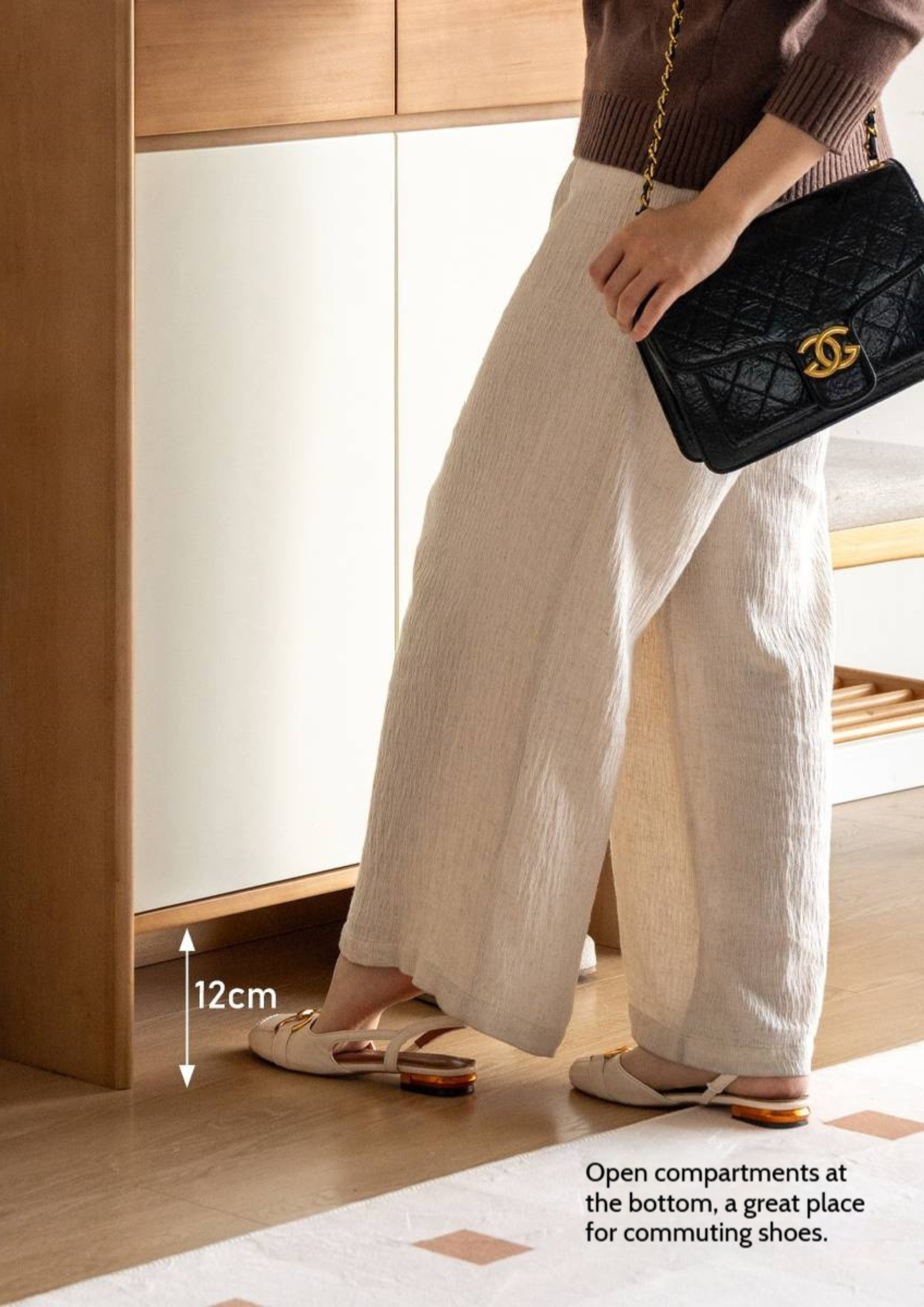 Poplar Solid Wood Shoe Cabinet