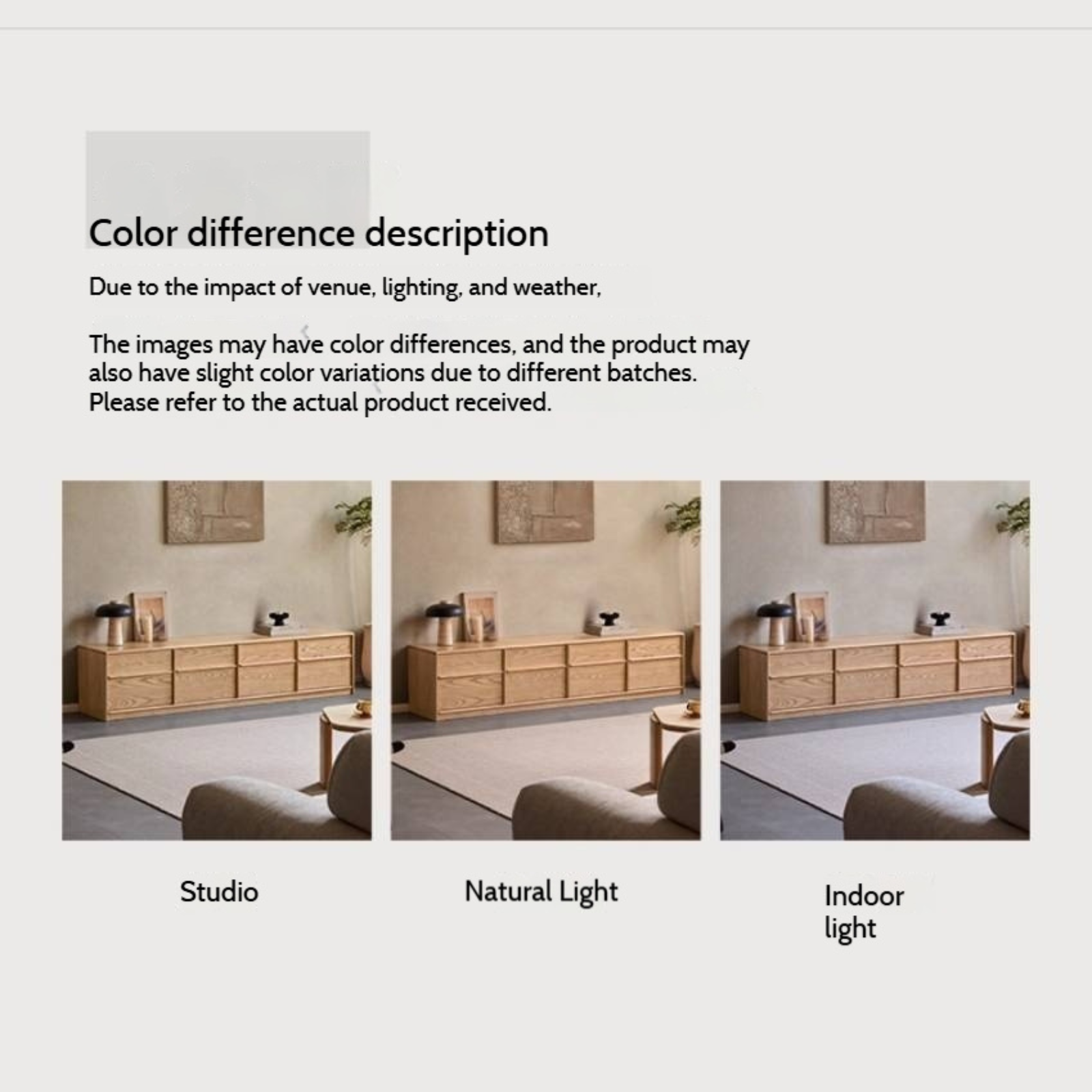 Ash Solid Wood Wabi-Sabi Style TV Cabinet