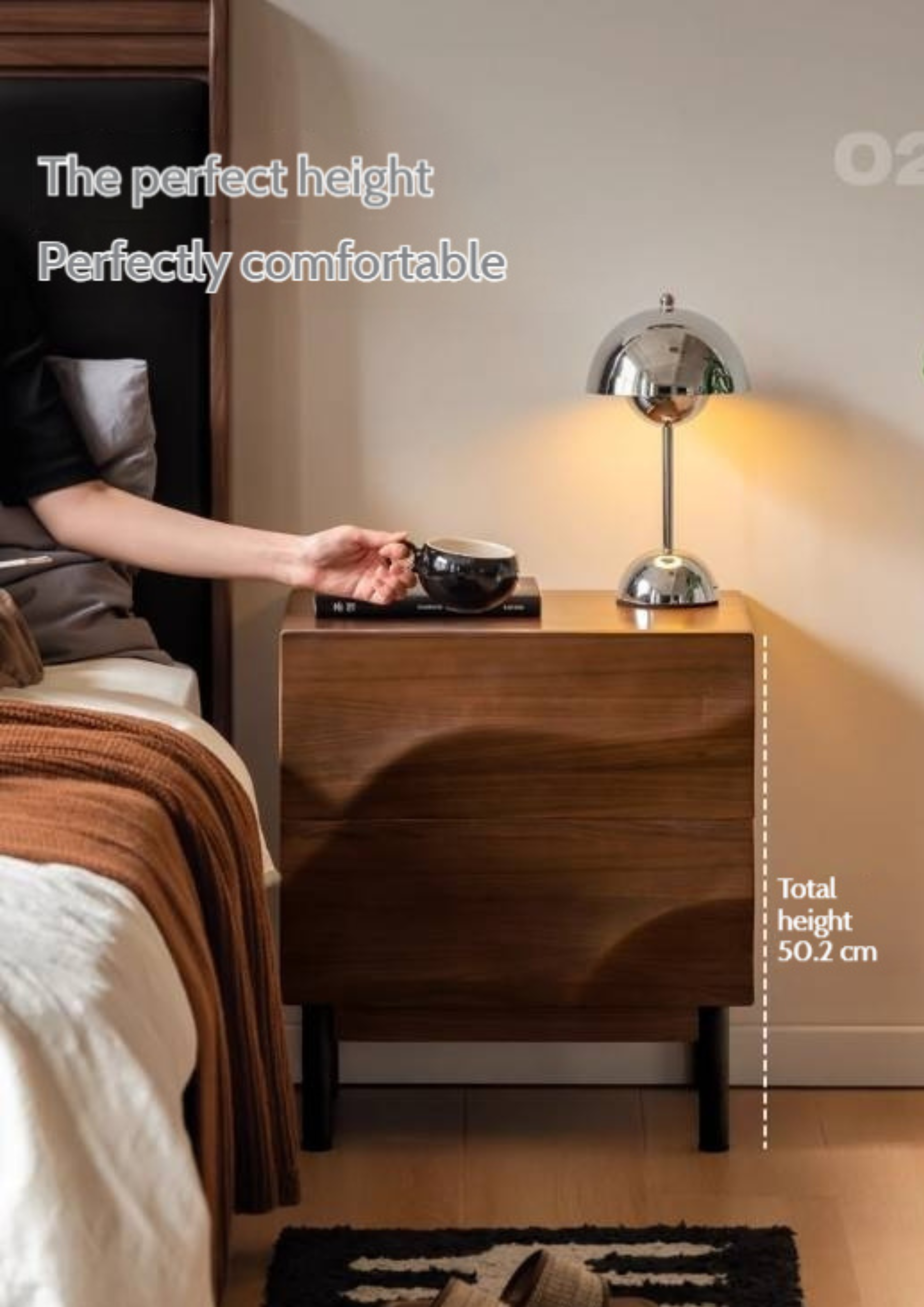 Black Walnut Solid Wood Luxury Nightstands