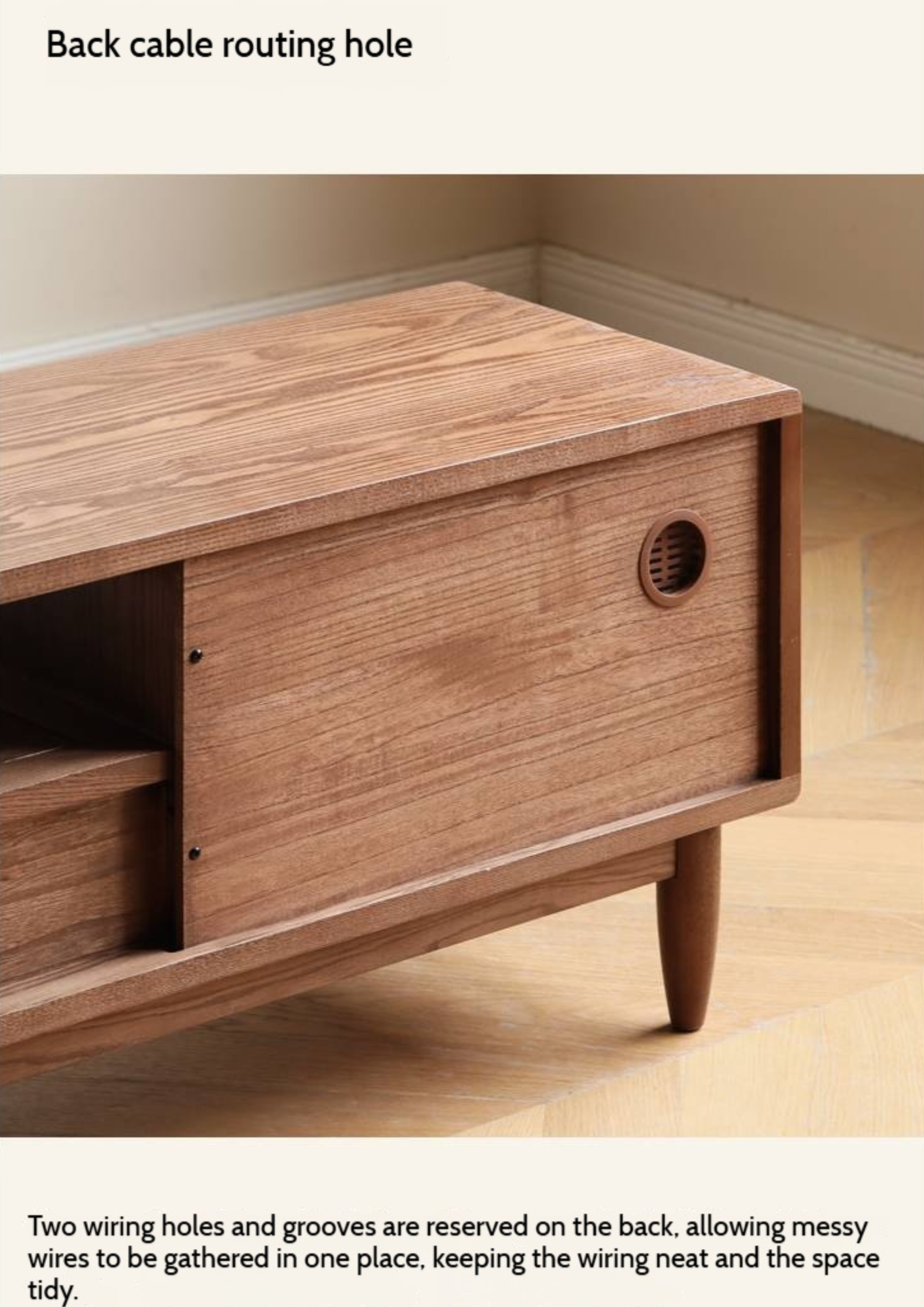 Ash Solid Wood Modern Minimalist TV Stand