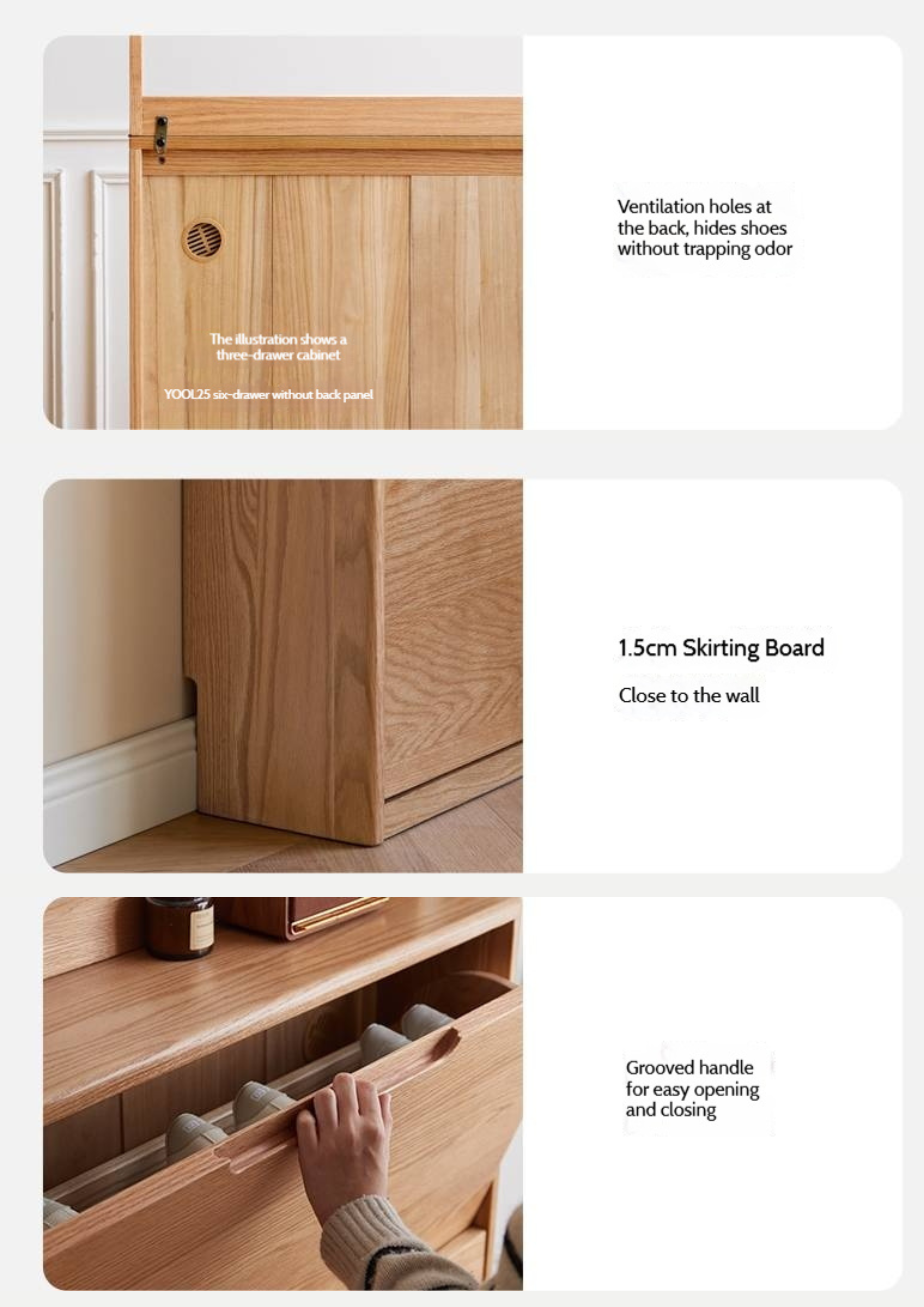 Oak, Poplar Solid Wood Ultra Thin Shoe Cabinet