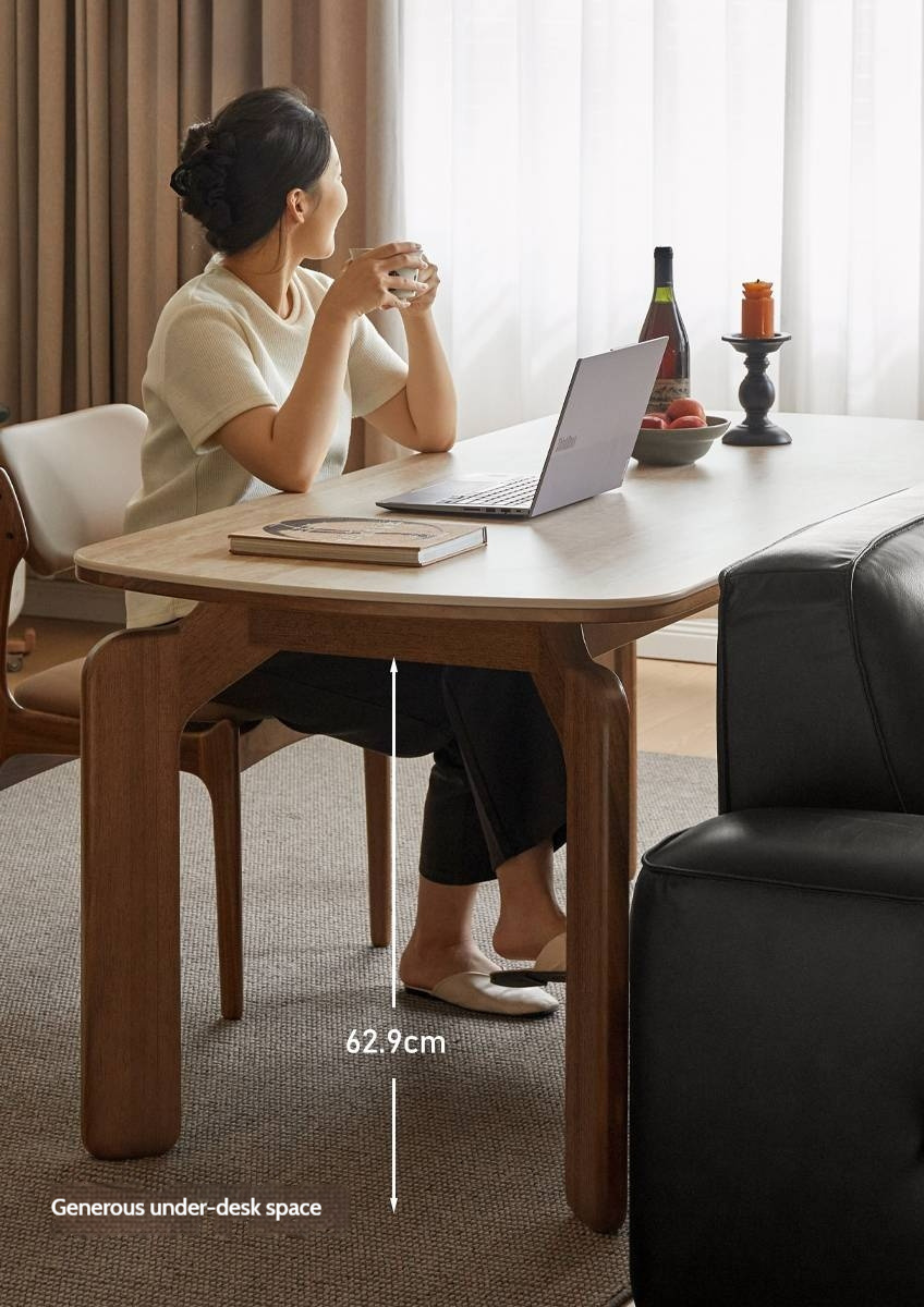 Sandalwood Solid Wood Rock Board Retro Antique Style Dining Table