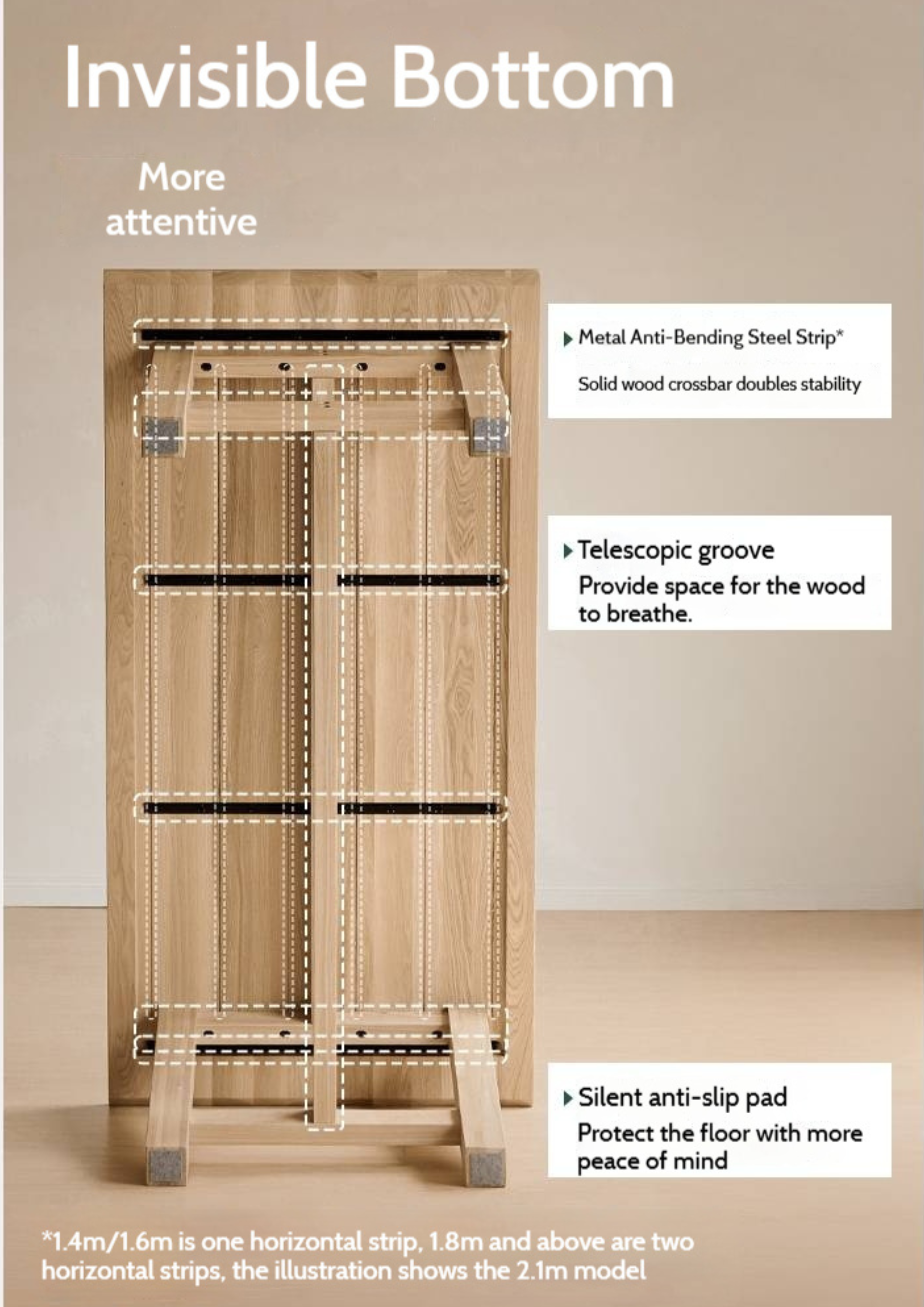 Ash Solid Wood Wabi Sabi Style Dining Table