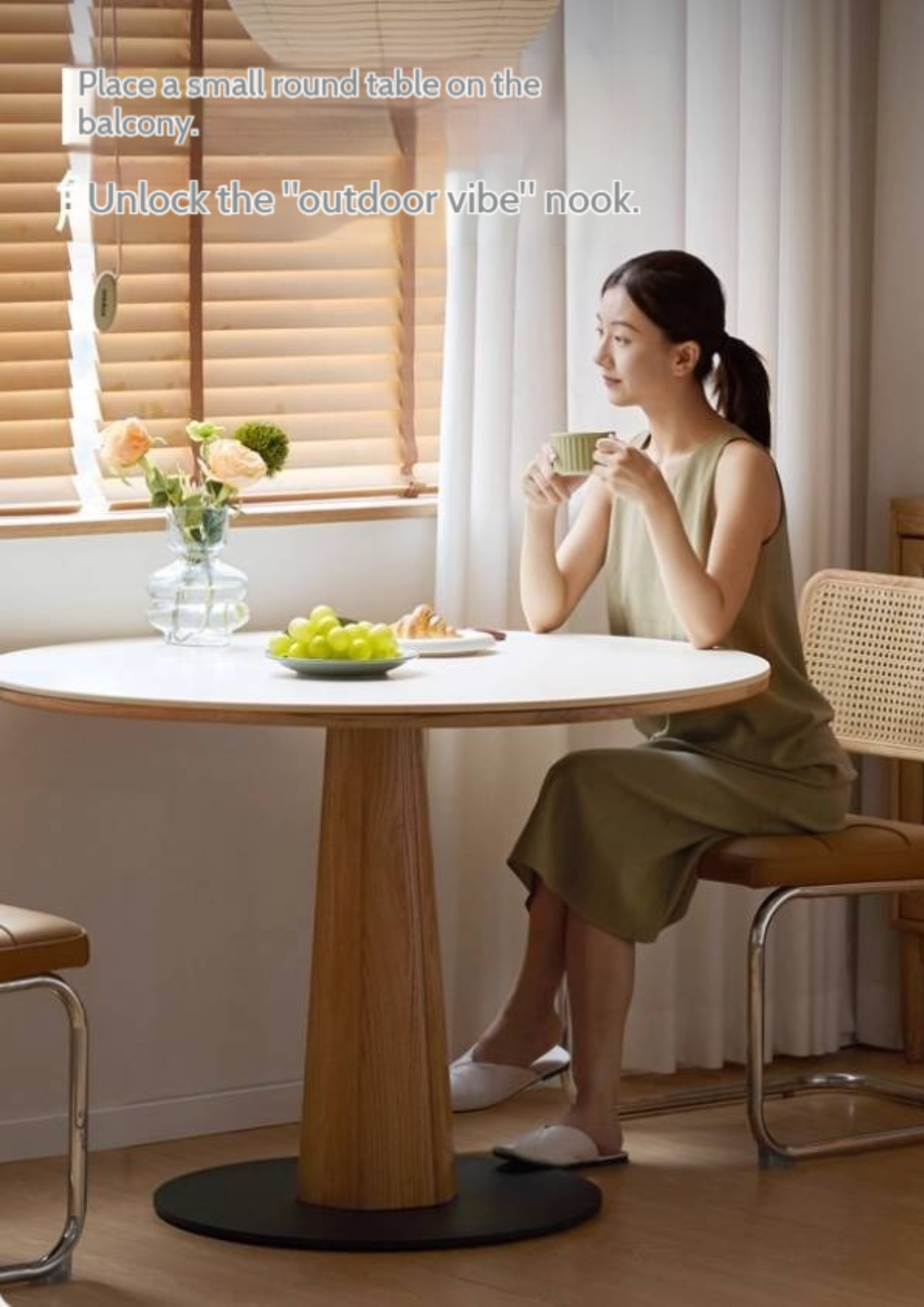 Oak Solid Wood Slab Round Dining Table