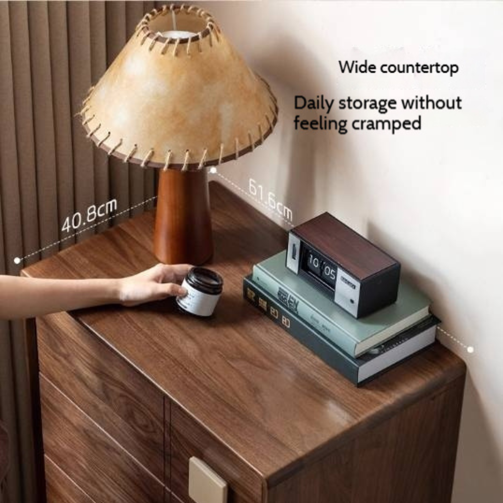 Black Walnut Solid Wood Retro Style Five-Drawer Chest