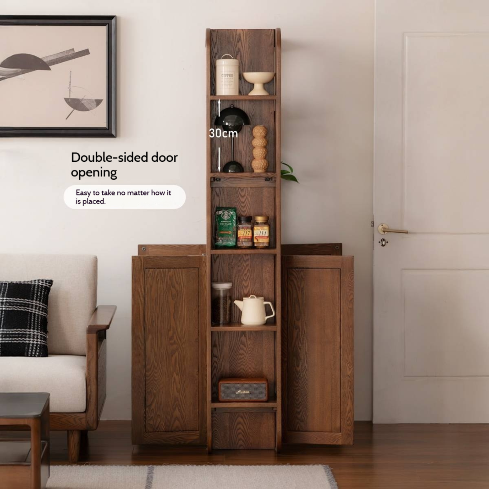 Ash Solid Wood Nordic Style Entrance Shoe Cabinet