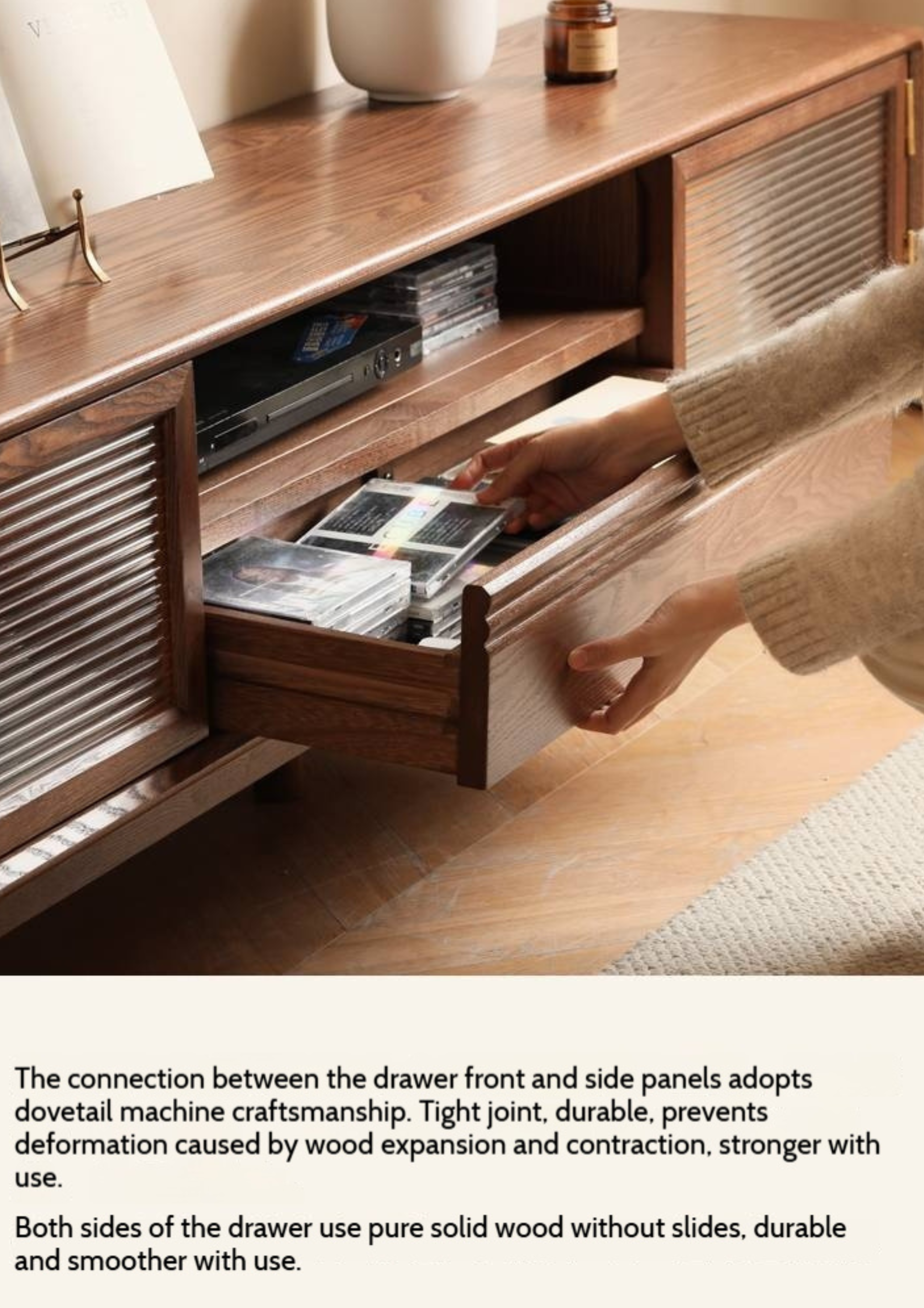 Ash Solid Wood Modern Minimalist TV Stand