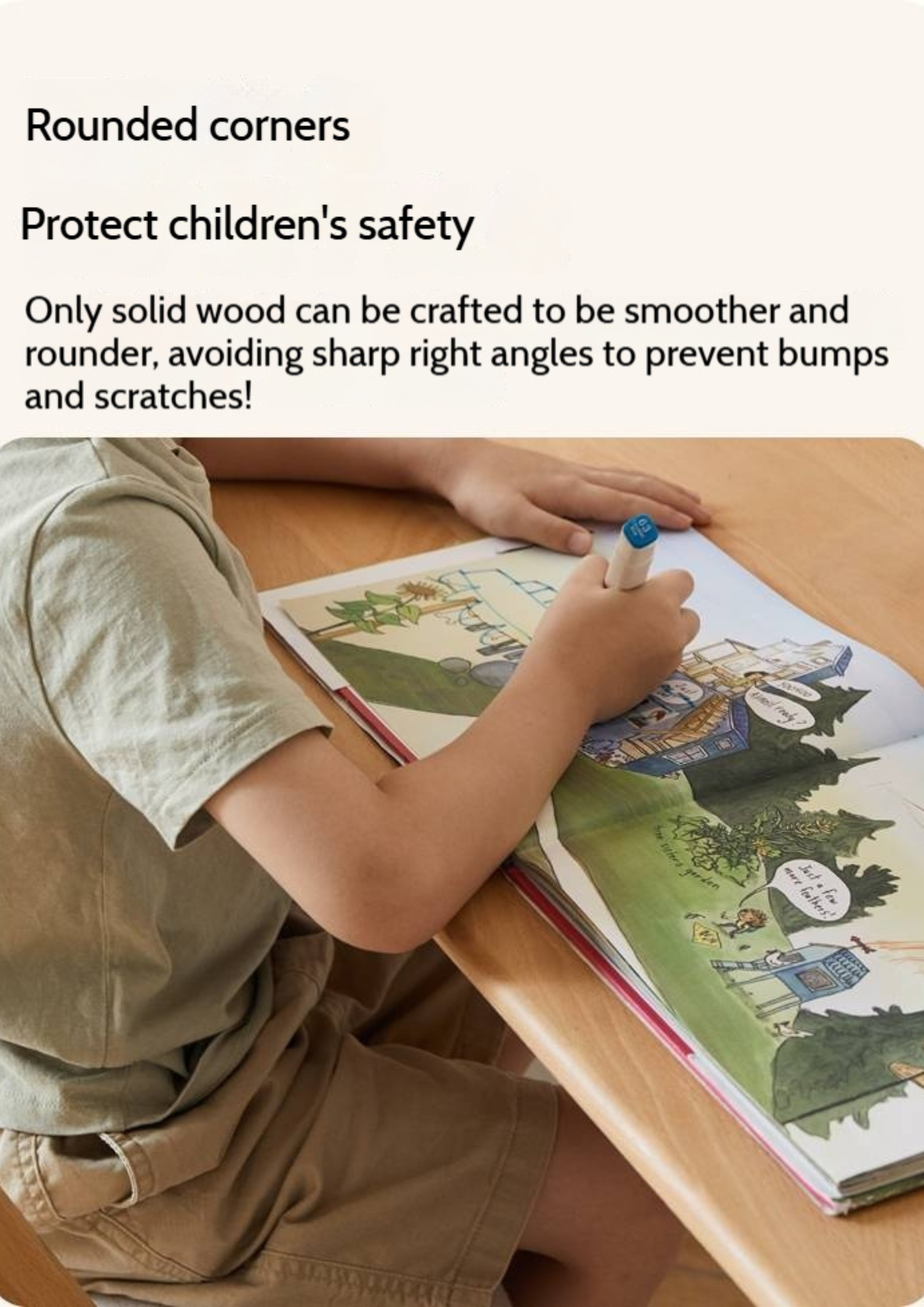 Beech Solid Wood Children's Electric Learning Desk