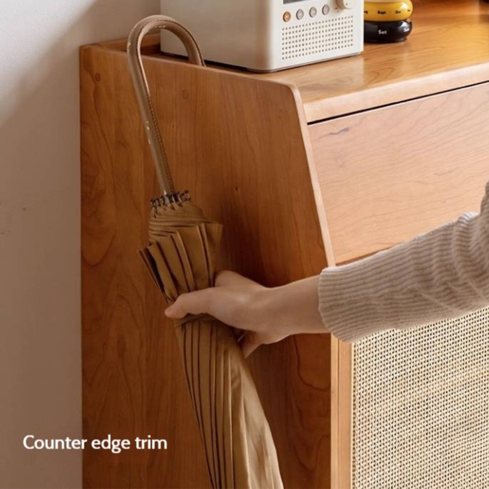 Сherry, Oak Solid Wood Rattan Locker Shoe Cabinet