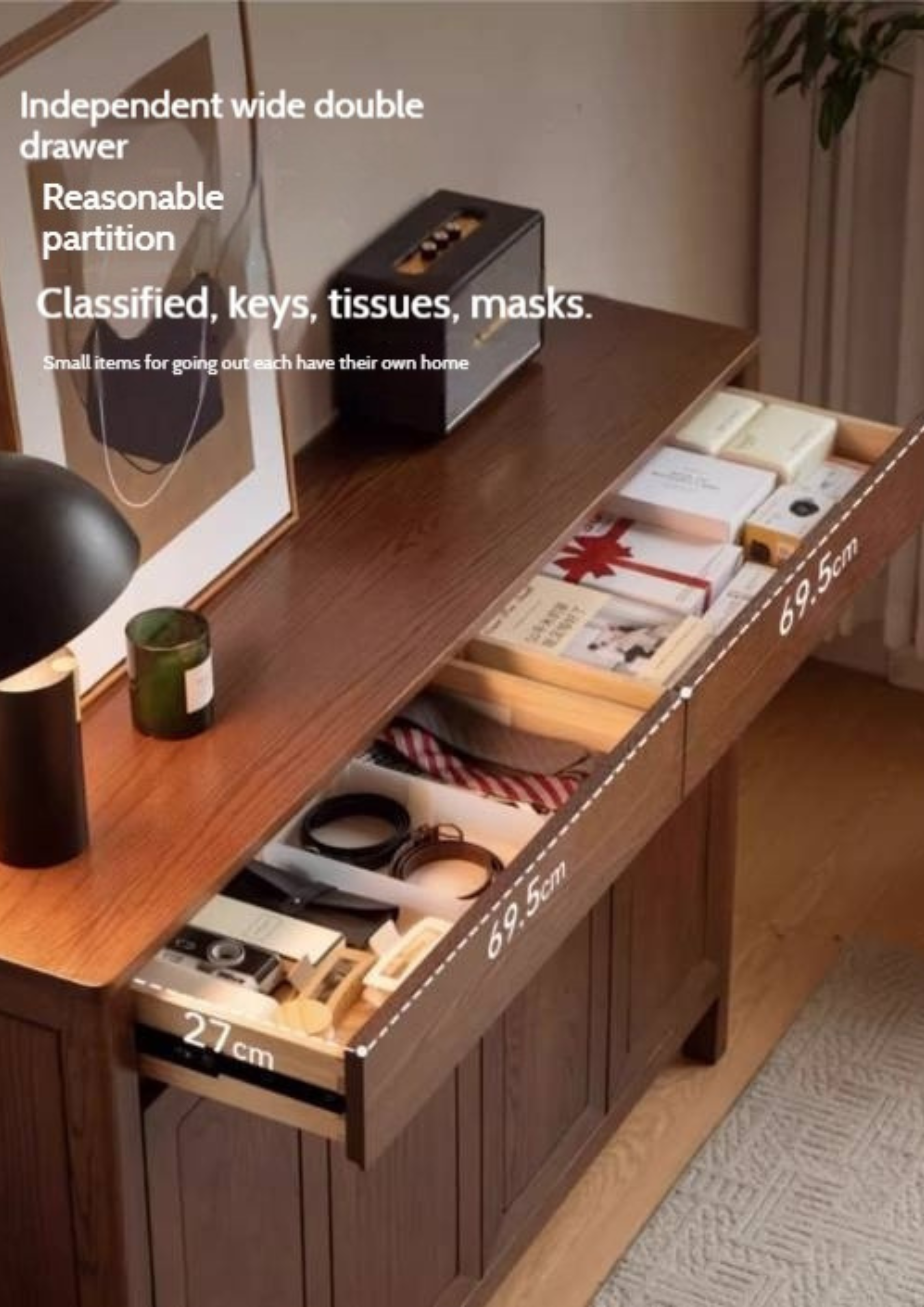 Ash Solid Wood Large Capacity Shoe Cabinet