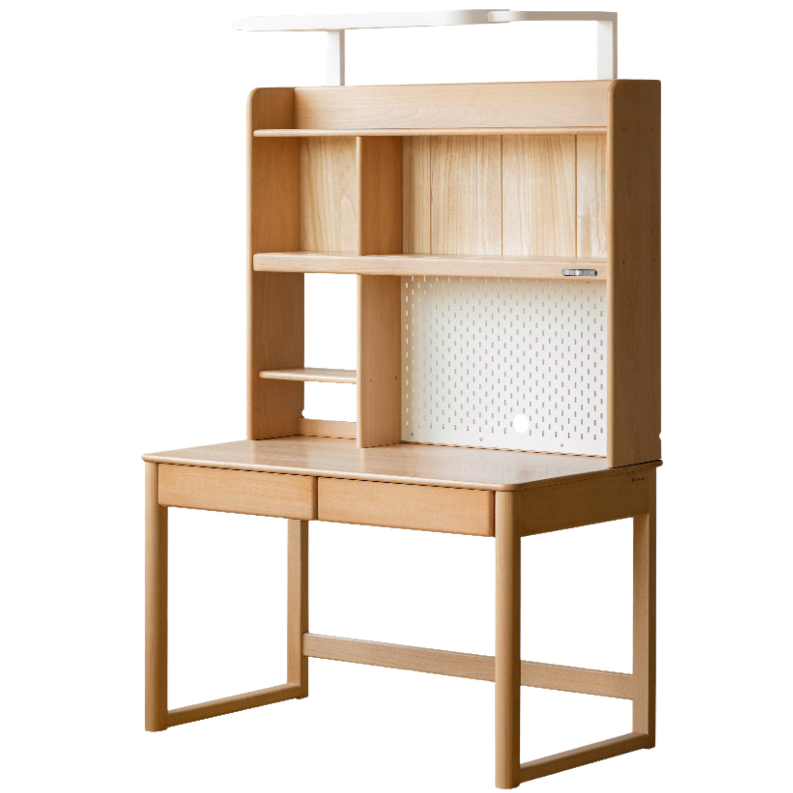 Beech Solid Wood Children's Study Desk Bookshelf Integrated