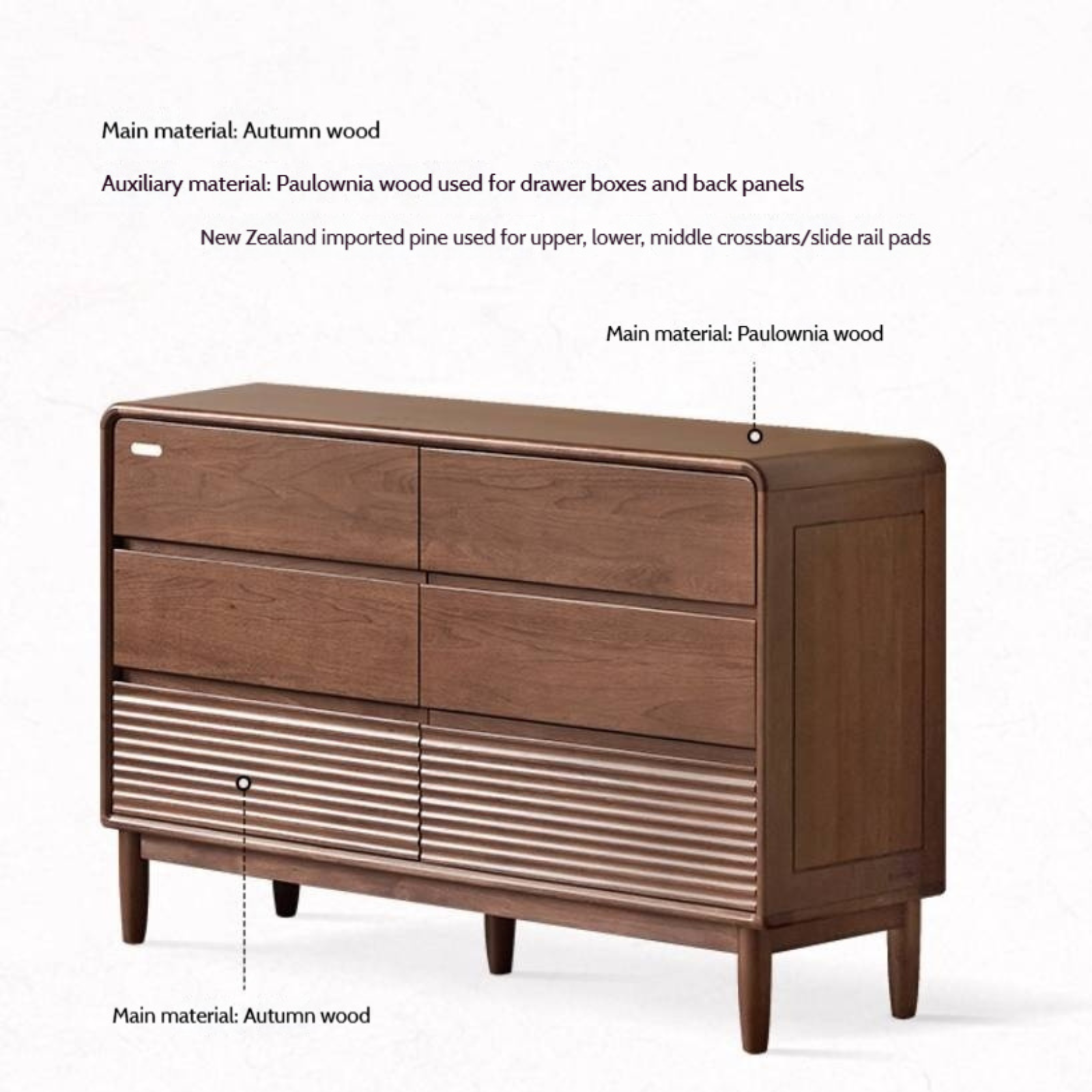 Cypress Solid Wood Modern Chest of Drawers