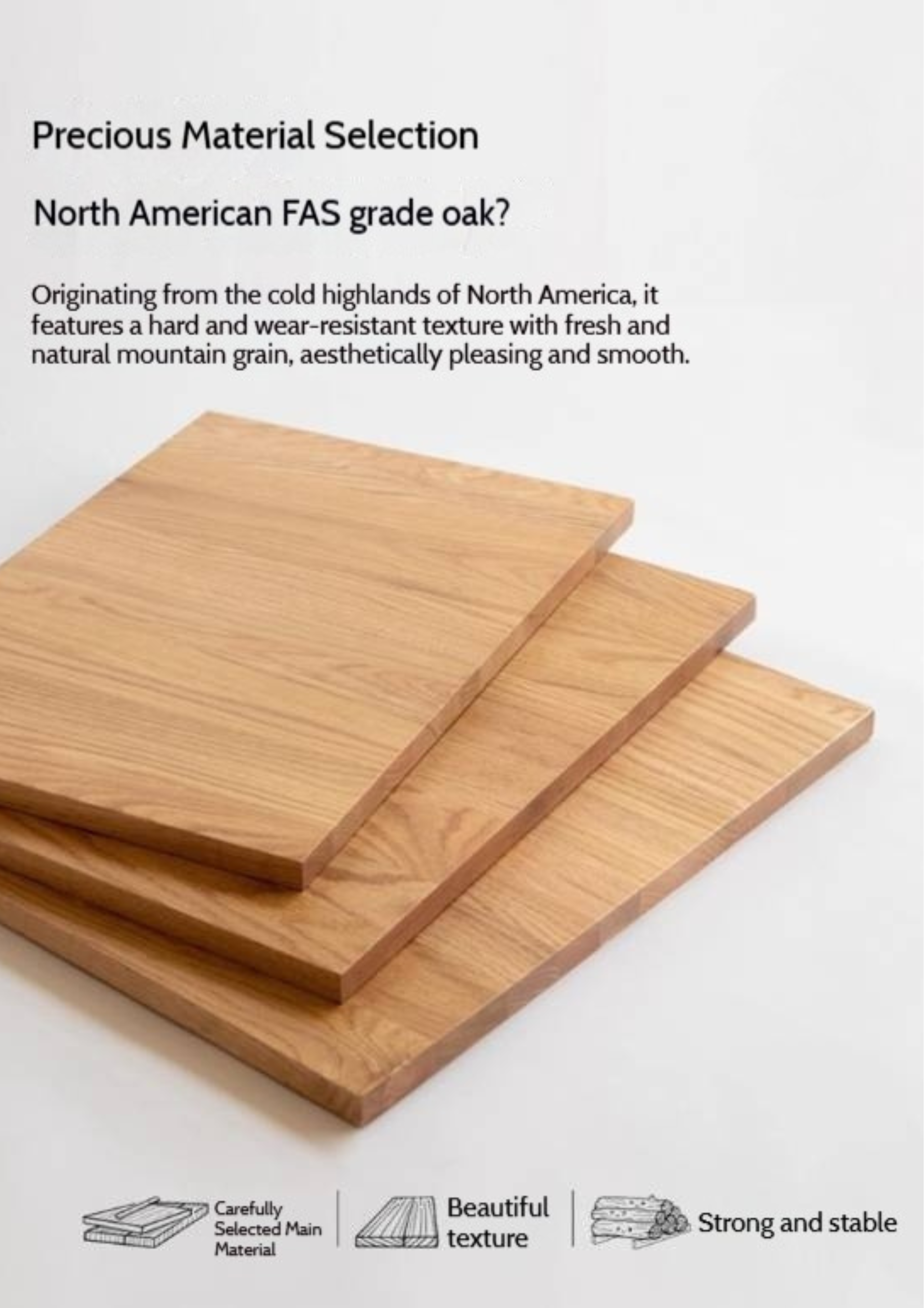 Oak Solid Wood Modern Dining Table